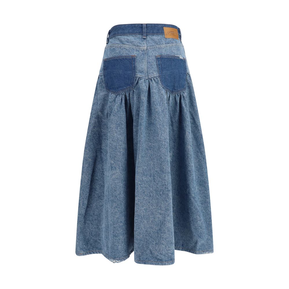 Ganni Blue Denim Skirt