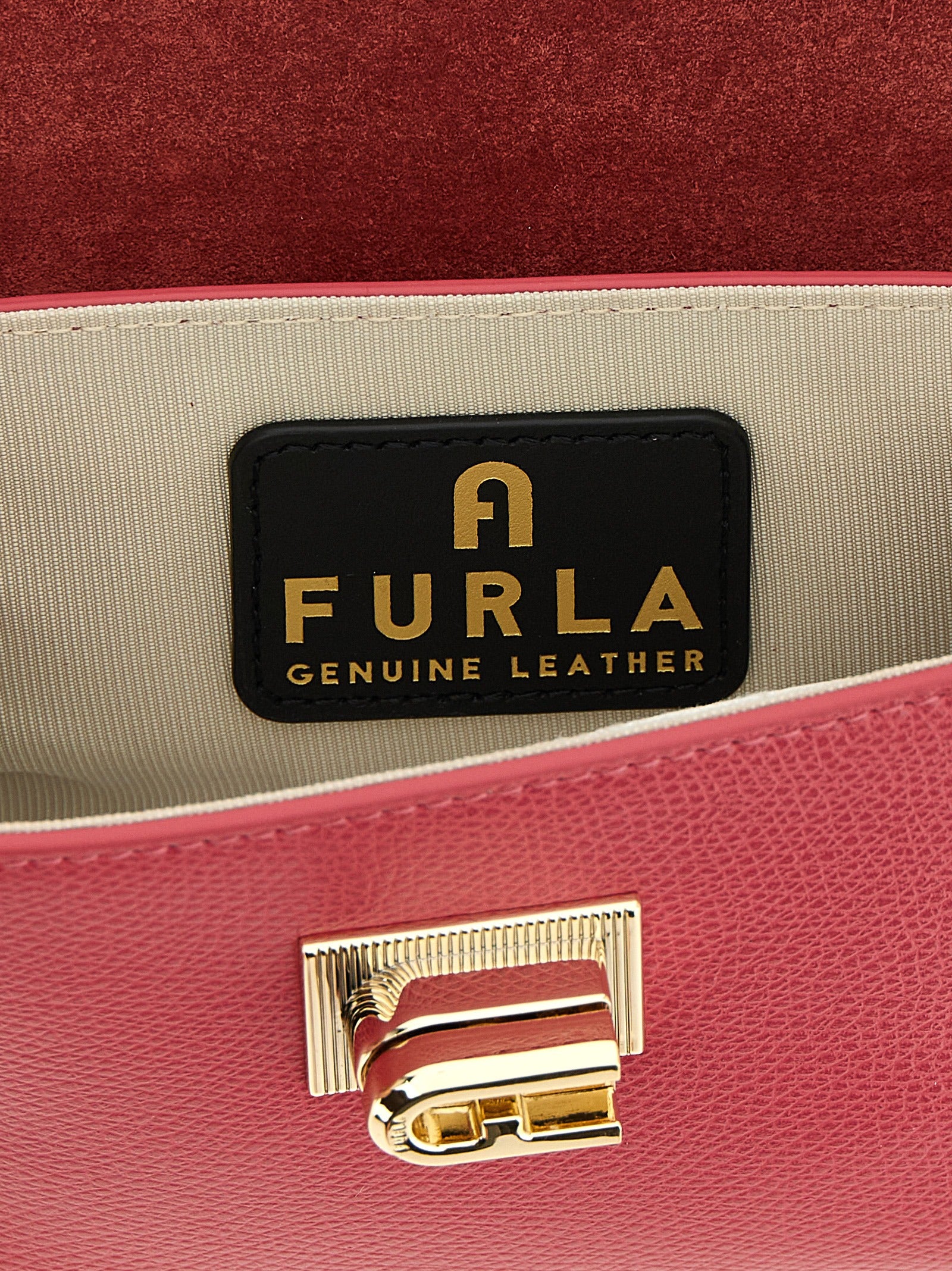 Furla Fuchsia Calfskin Crossbody Bag