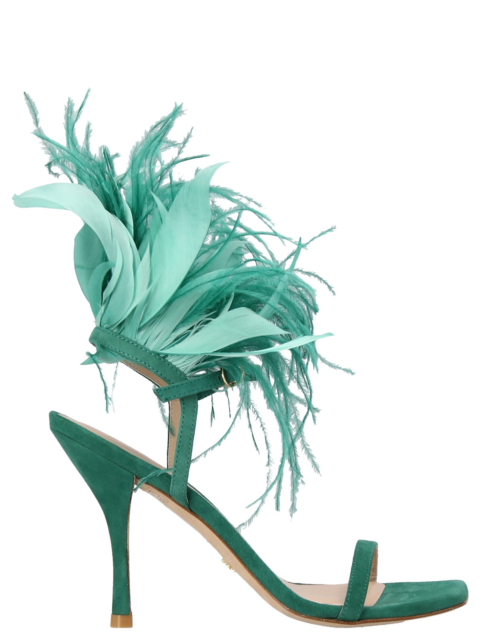 Stuart Weitzman Bicolor Suede Leather Stiletto Heel Sandals