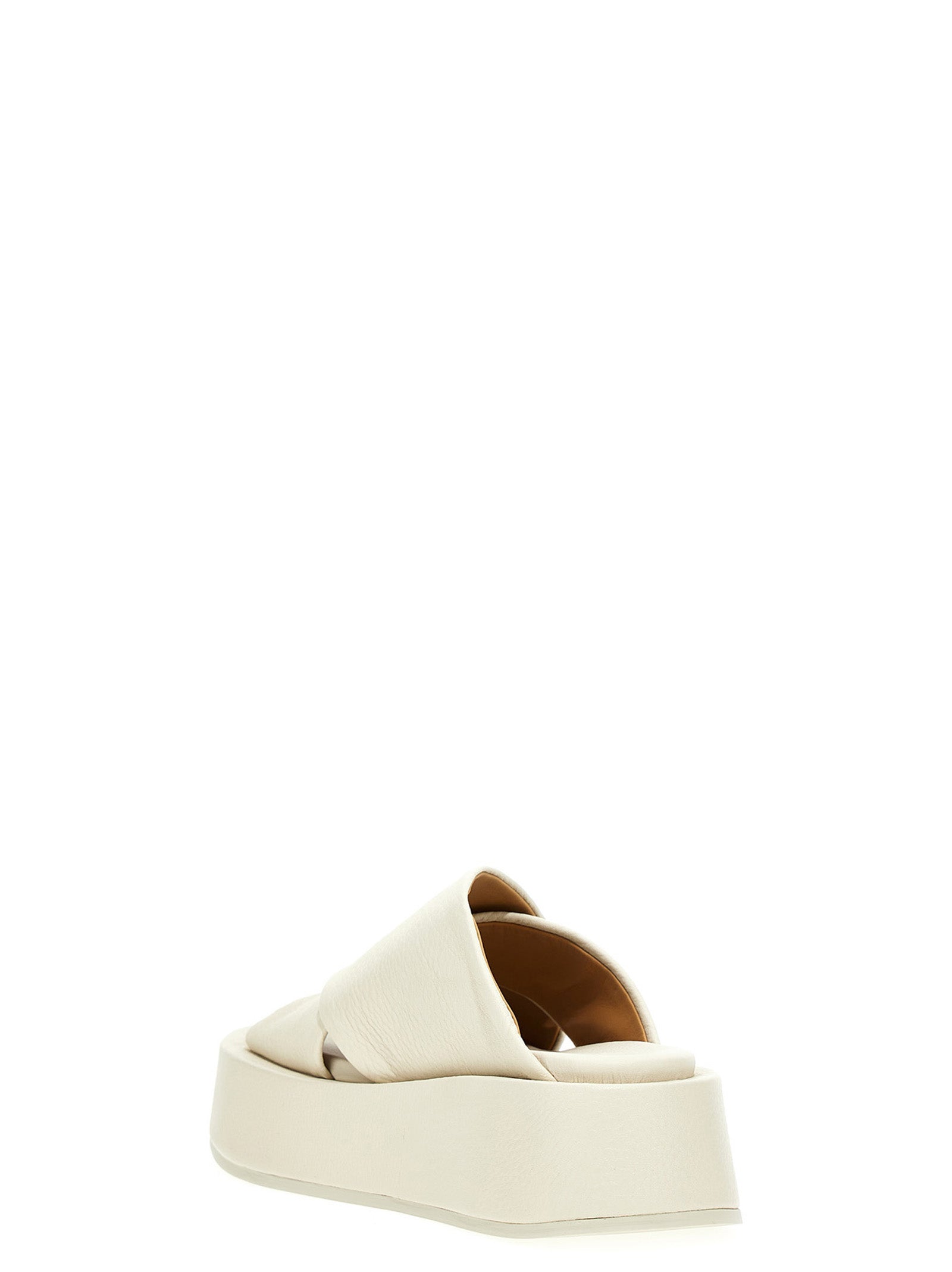 Marsell White Calfskin Slides