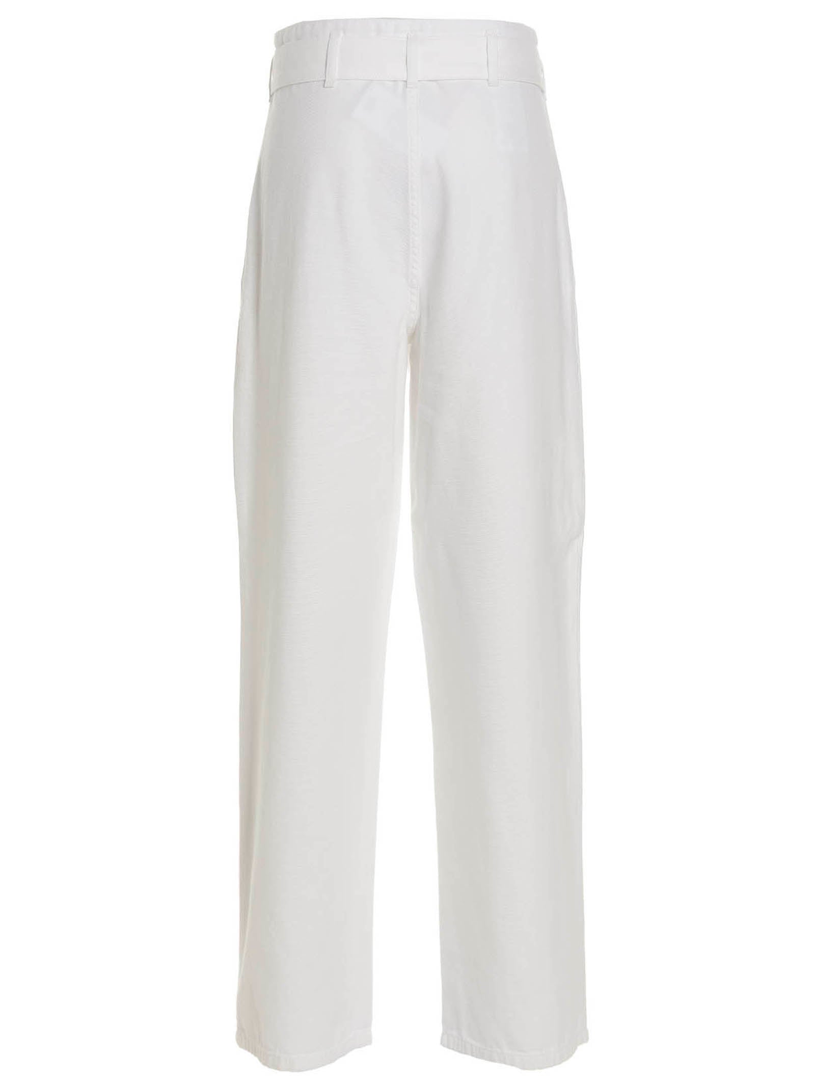 Philosophy White Cotton Casual Pants