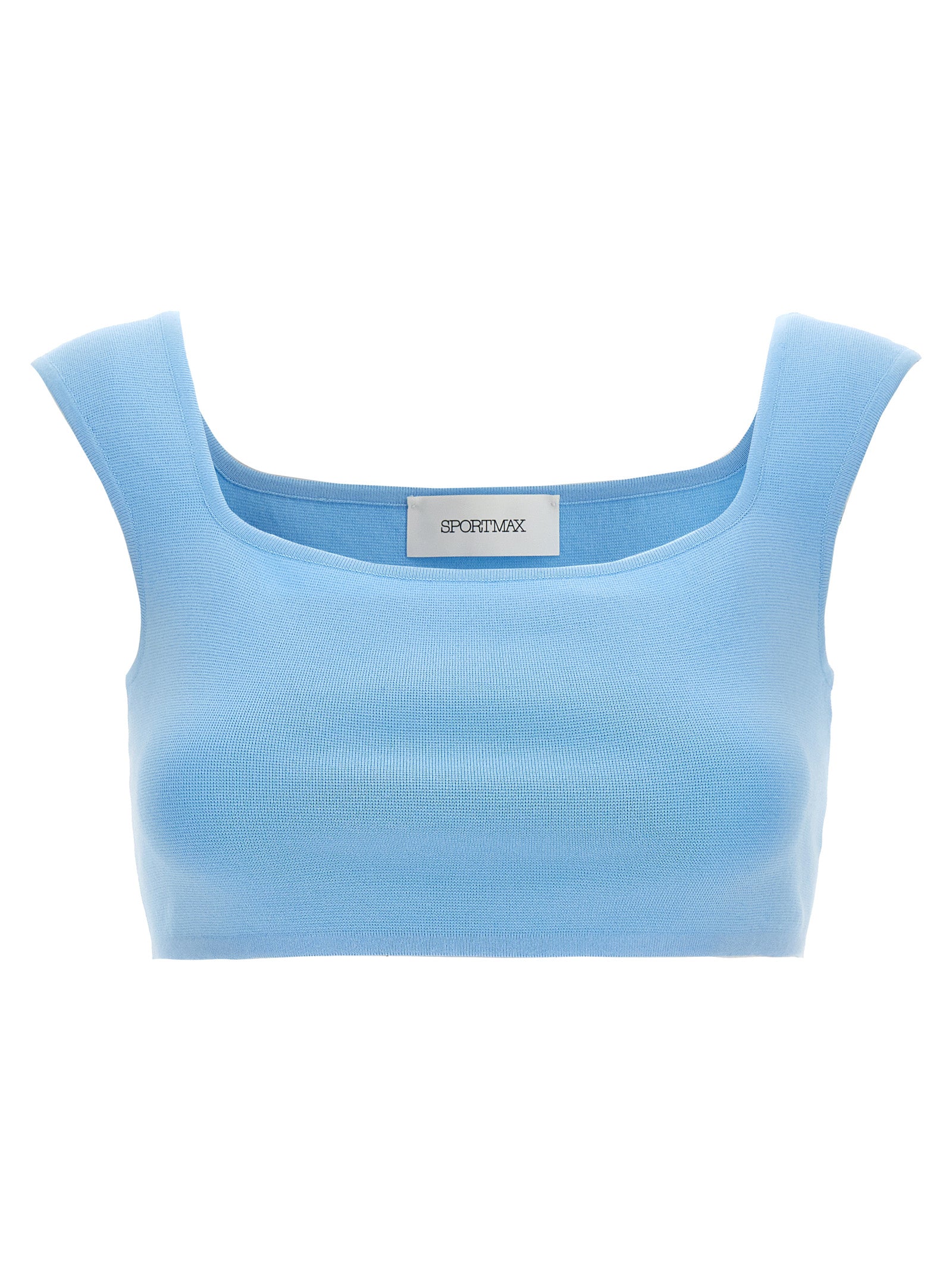 Sportmax Blue Cotton Sleeveles T-Shirt