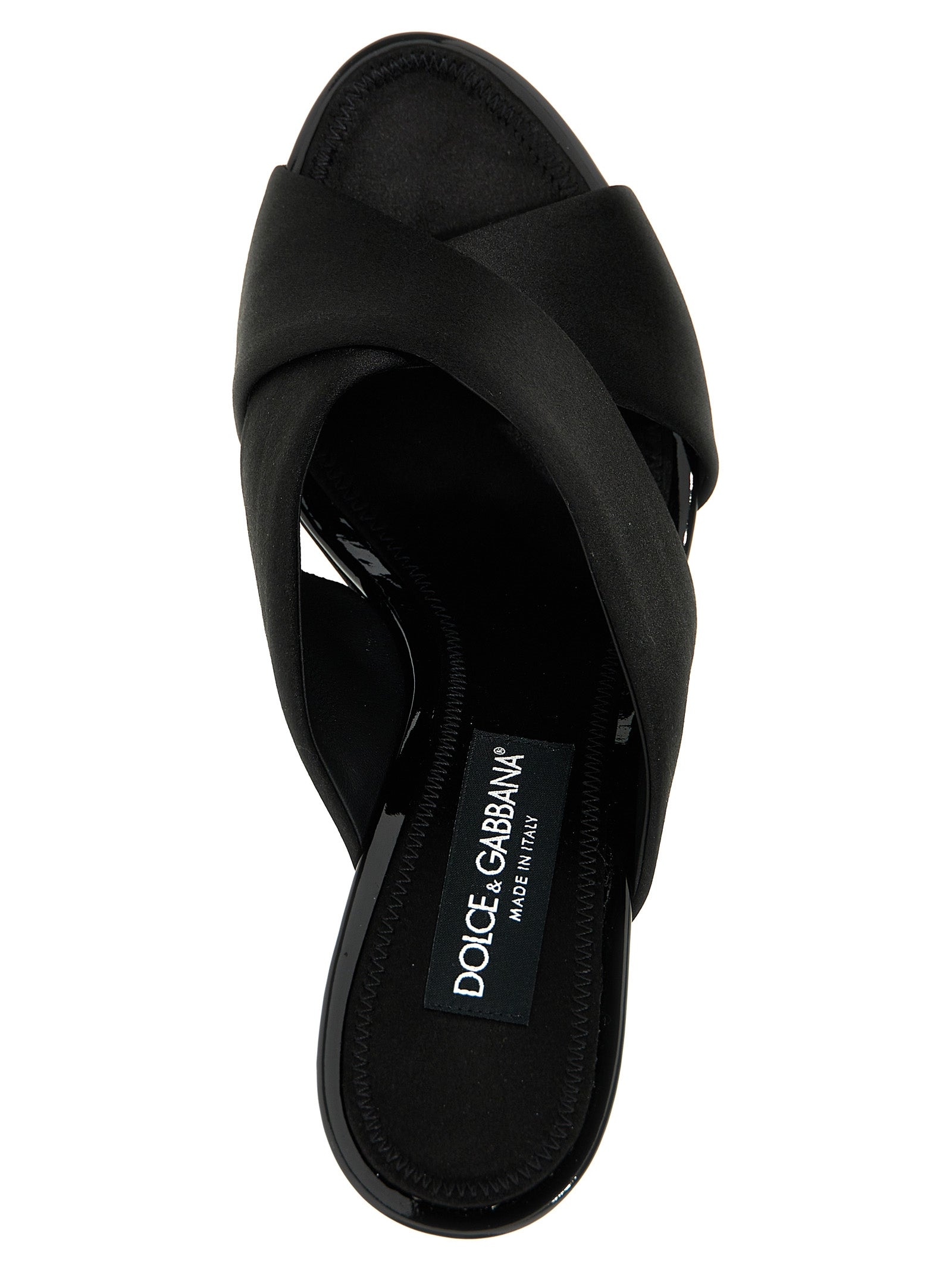Dolce & Gabbana Black Viscose Stiletto Heel Sandals