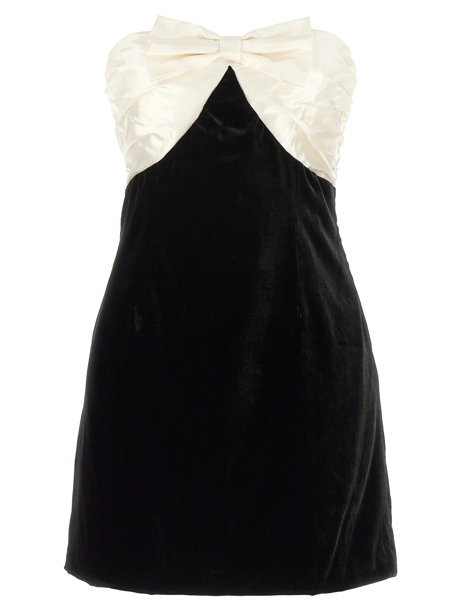 Alessandra Rich Bicolor Silk Short Dress