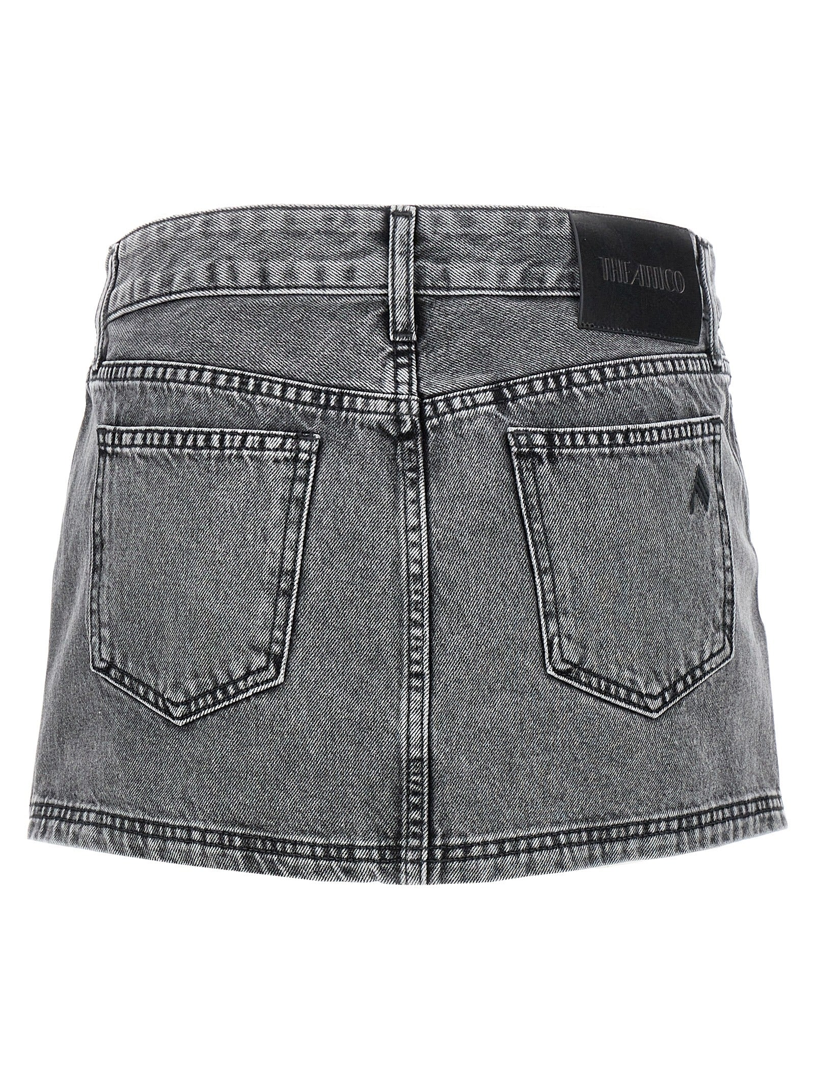 The Attico Gray Cotton Long Skirt