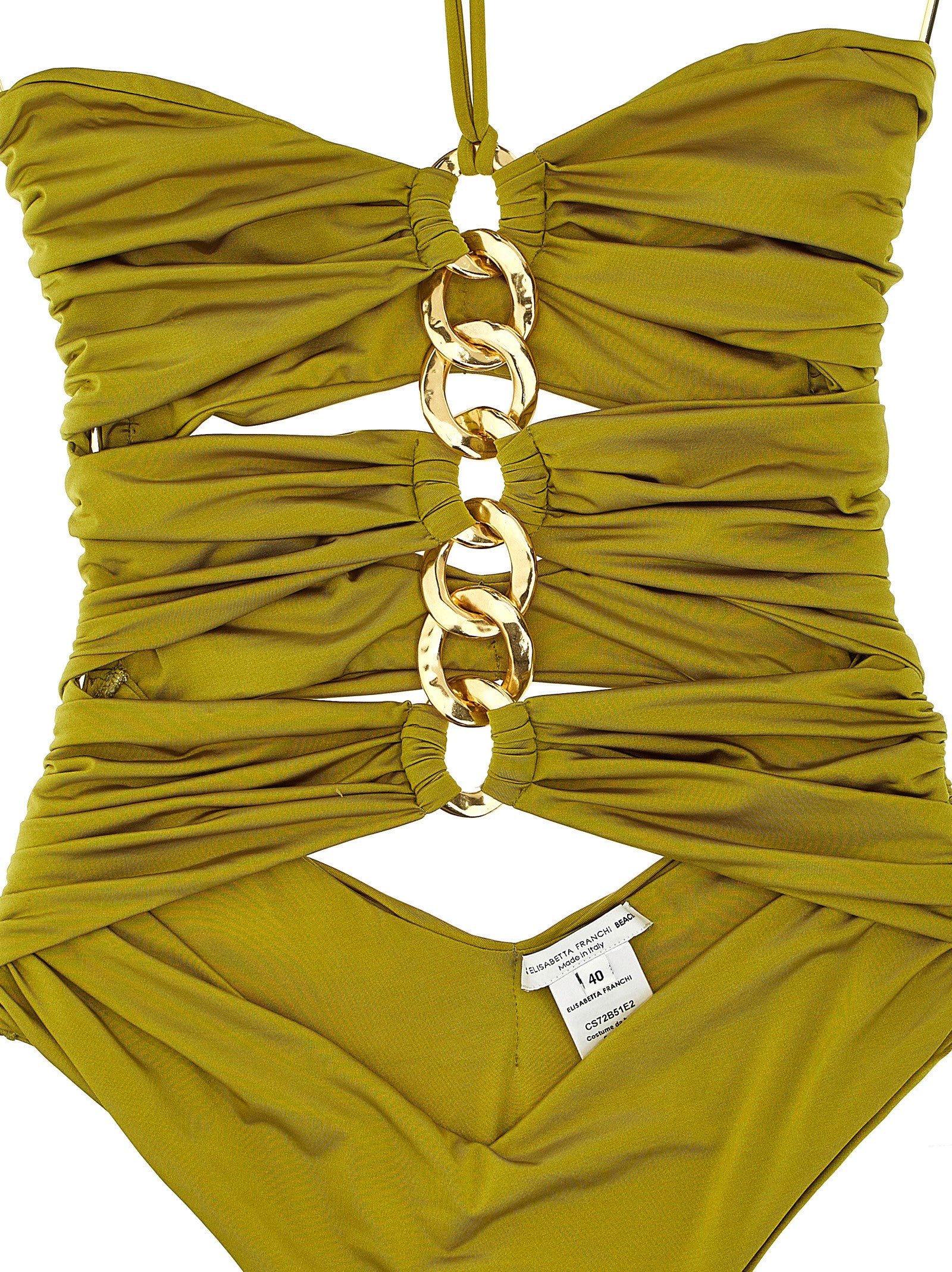 Elisabetta Franchi Bicolor Polyamide One-Piece Swimsuit