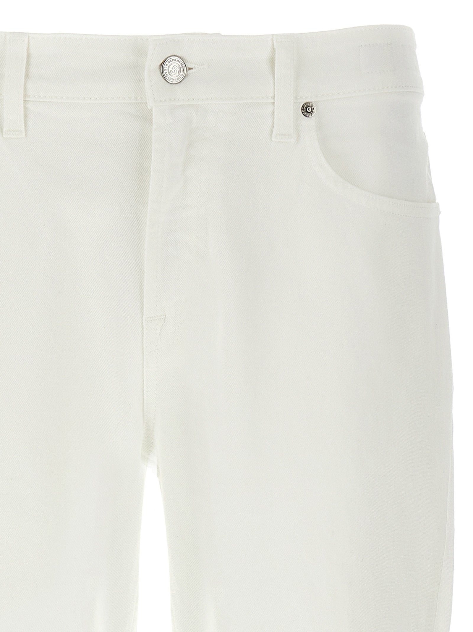Department 5 White Cotton Straight-Leg Jeans