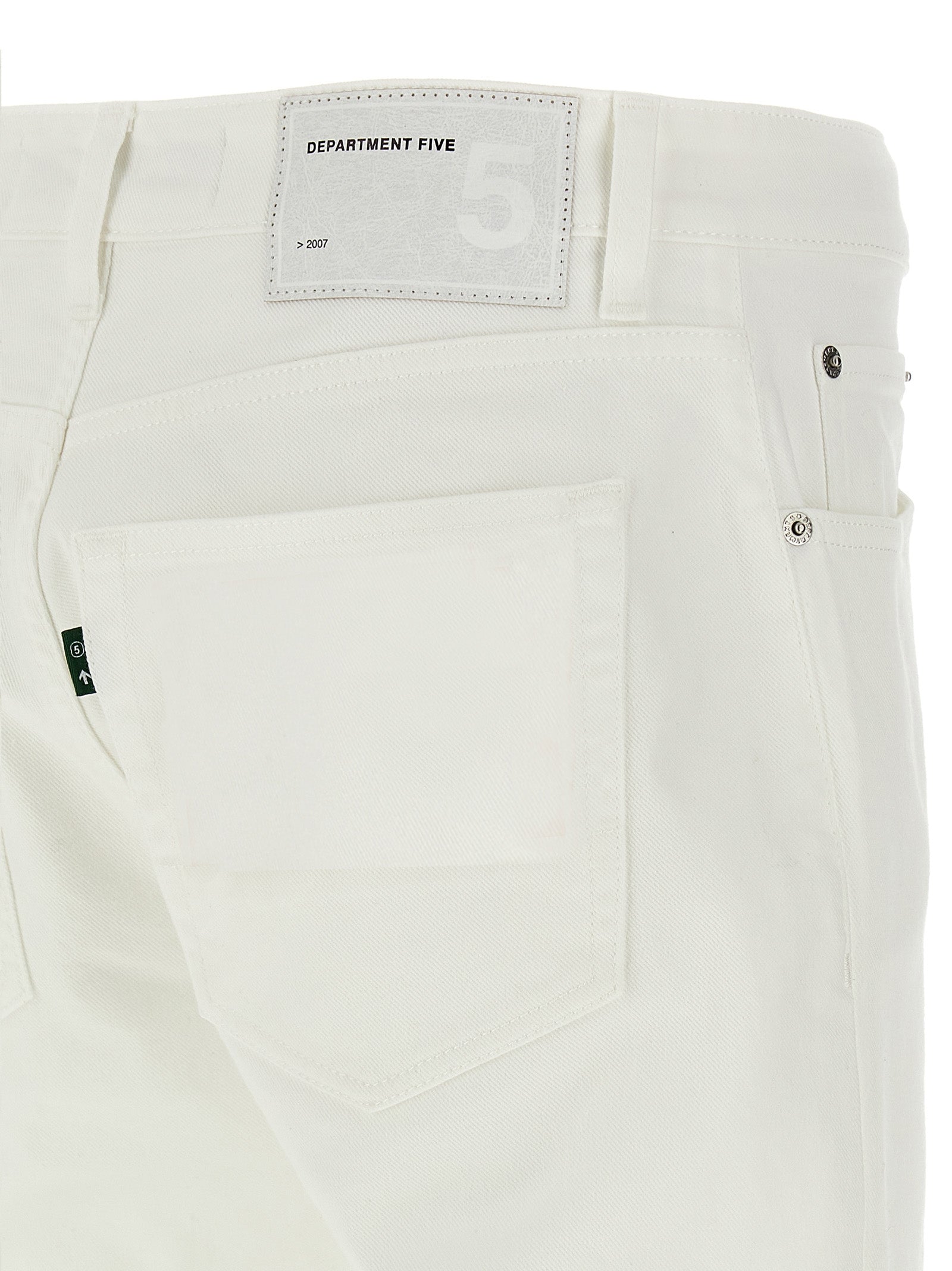 Department 5 White Cotton Straight-Leg Jeans