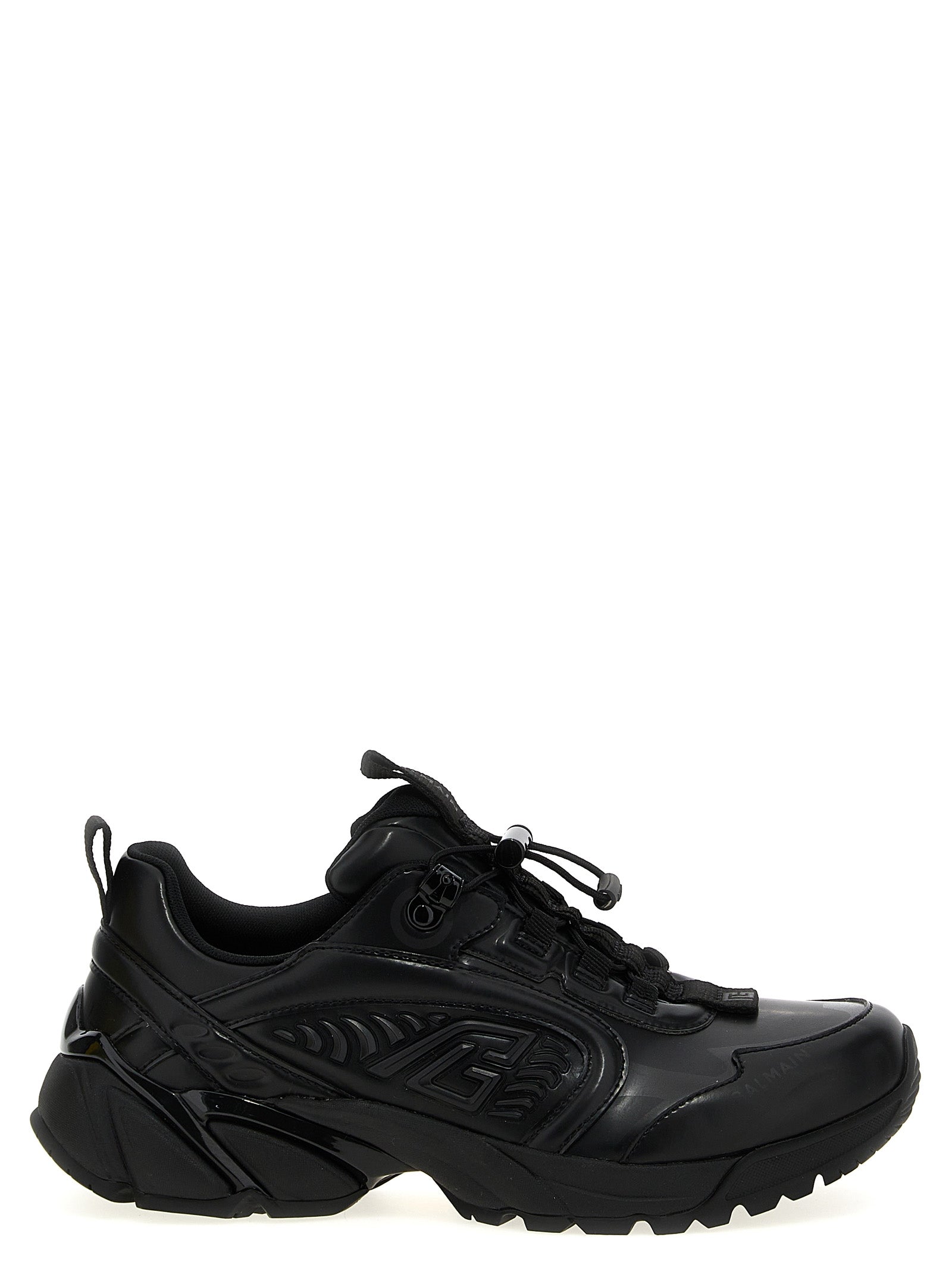 Balmain Black Nylon Athletic Sneakers