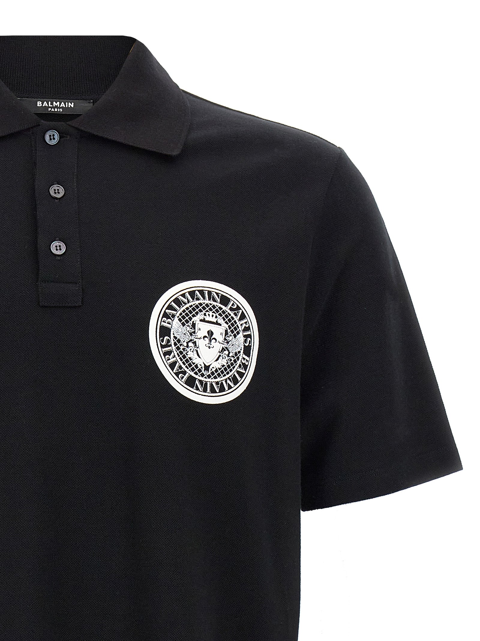 Balmain Bicolor Cotton Polo Shirt