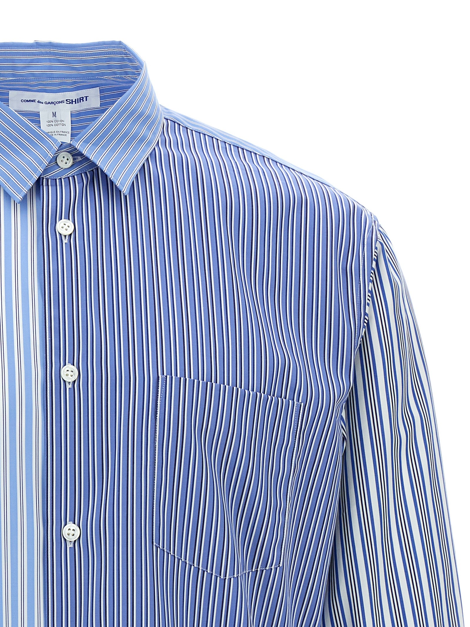 Comme Des Garçons Blue Cotton Blouse