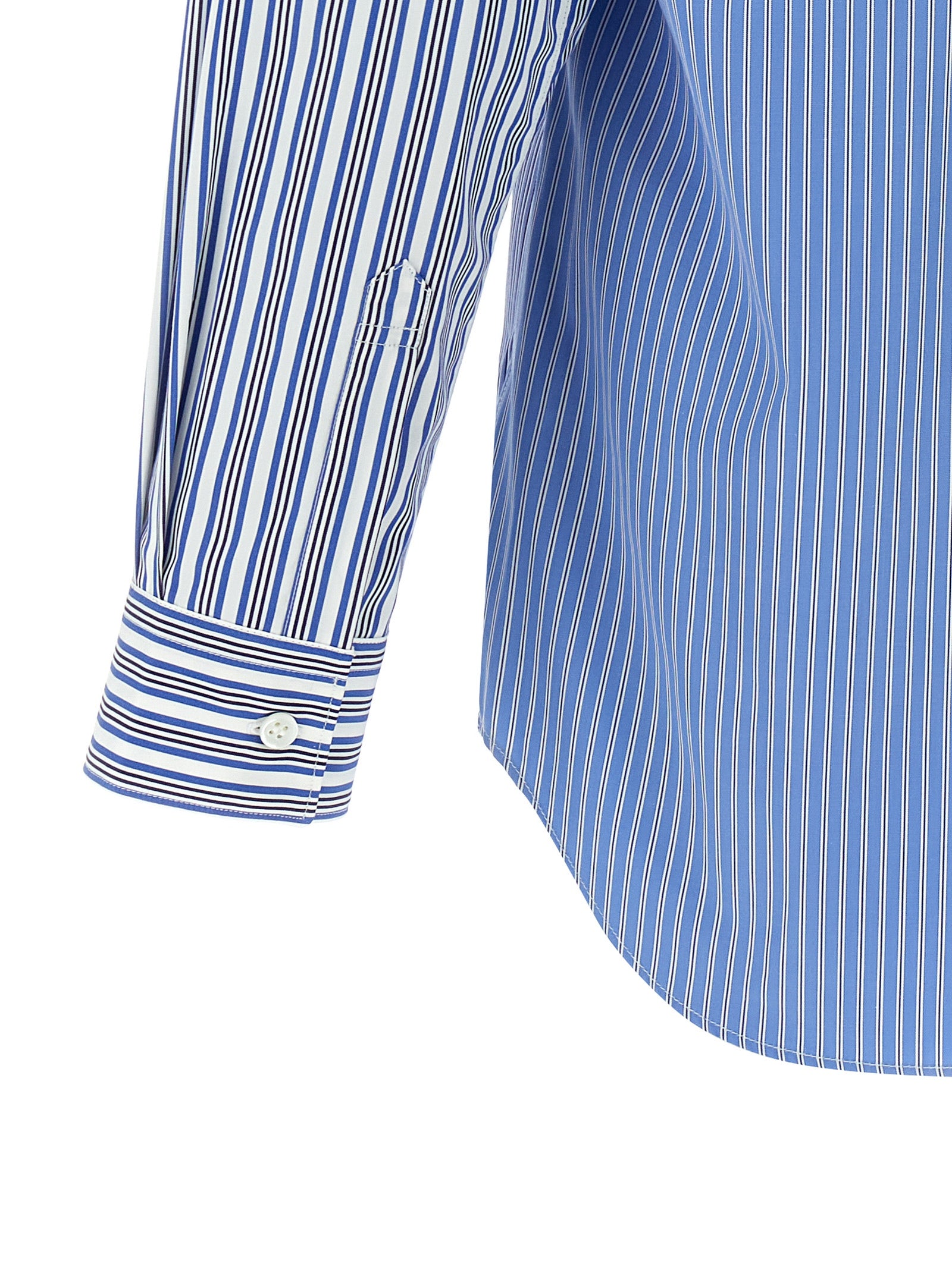 Comme Des Garçons Blue Cotton Blouse