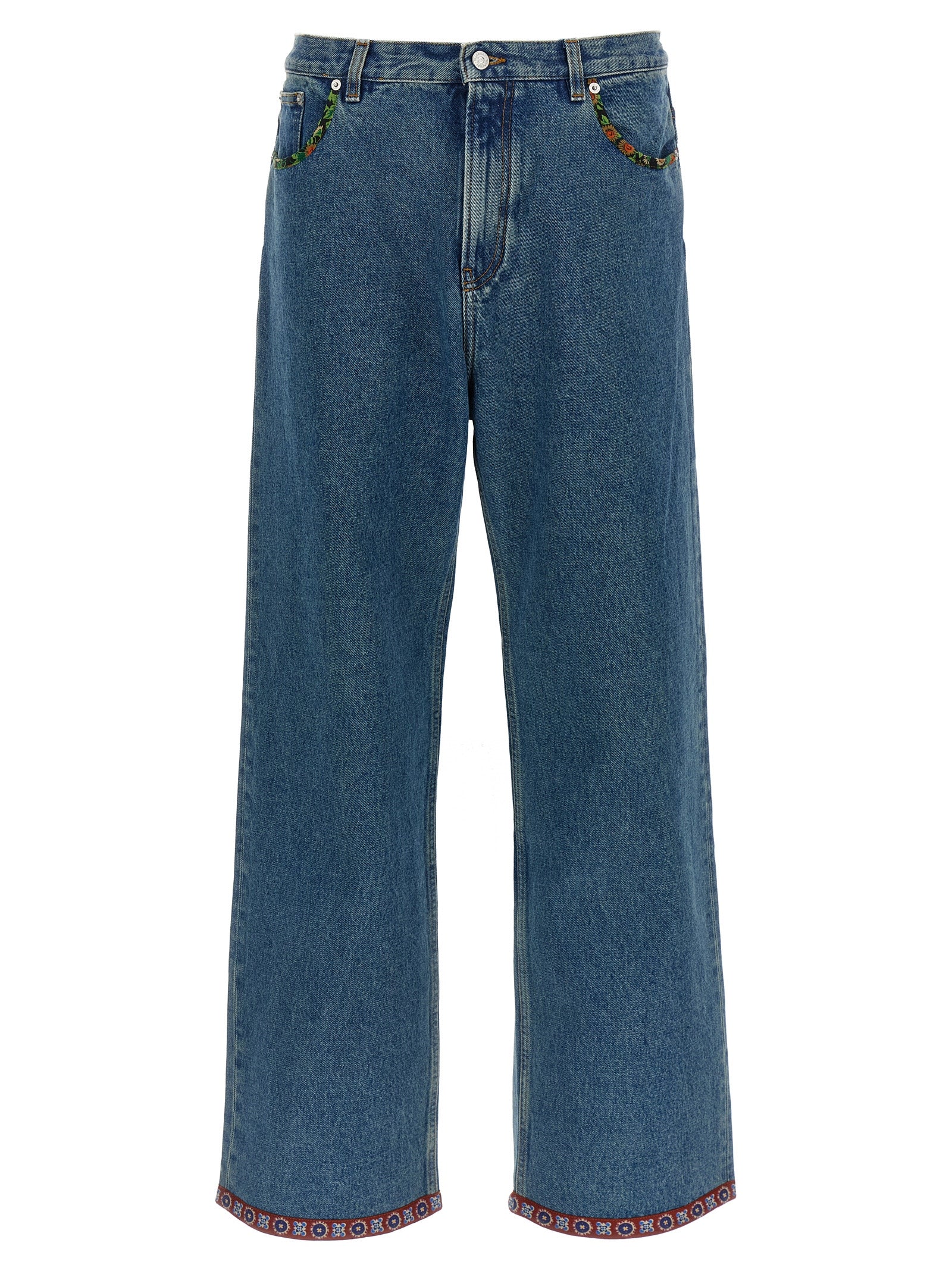 Valentino Garavani Blue Polyamide Straight-Leg Jeans