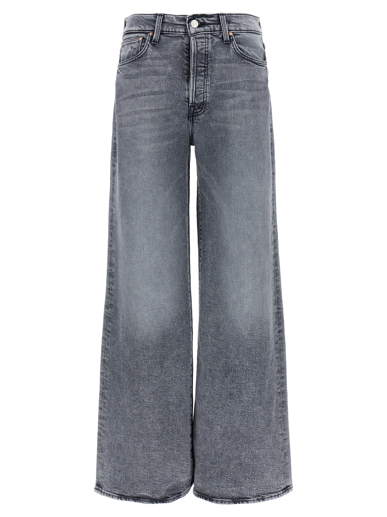 Mother Denim Gray Cotton Relaxed Fit Jeans