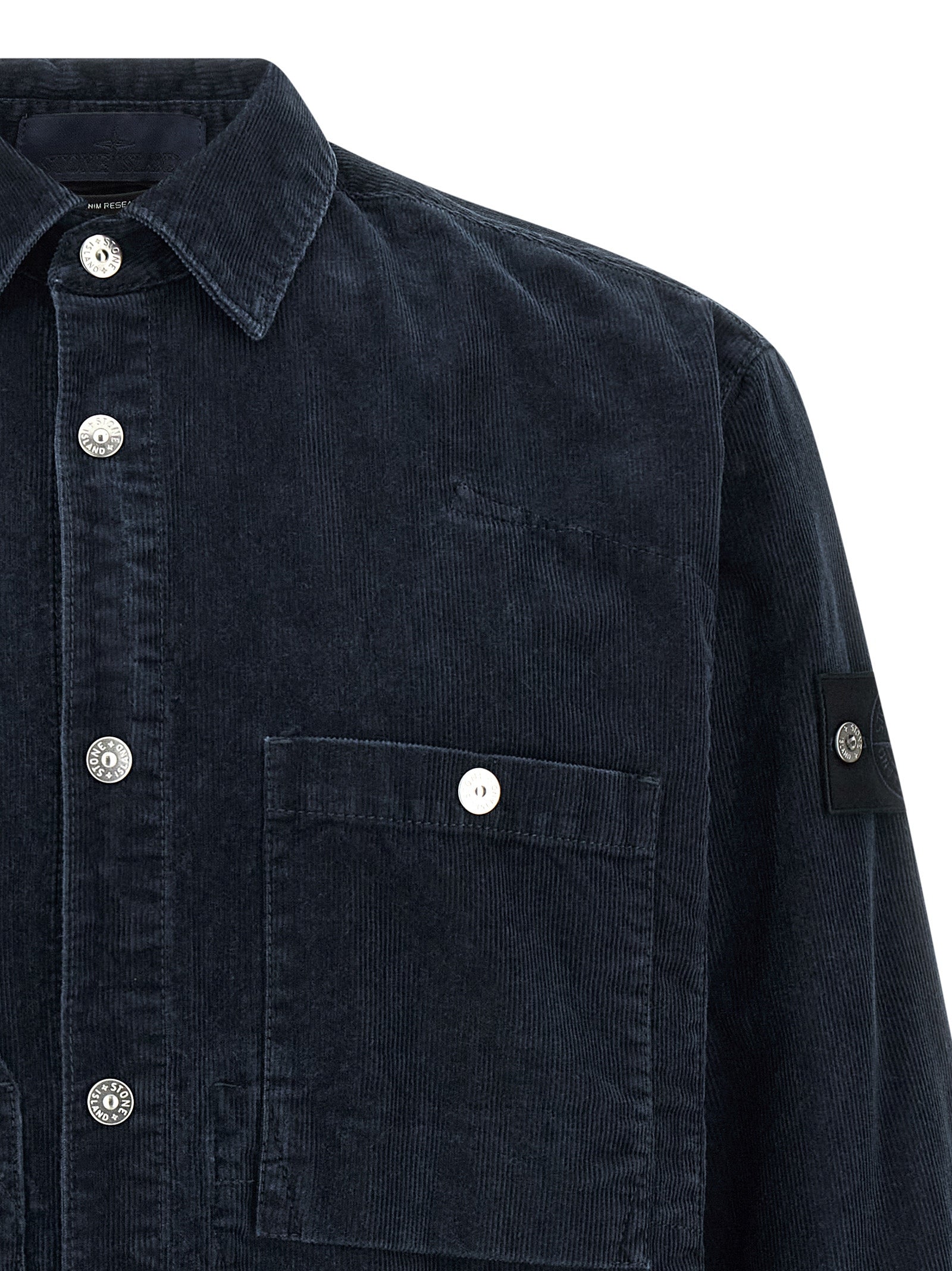 Stone Island Blue Cotton Blouse