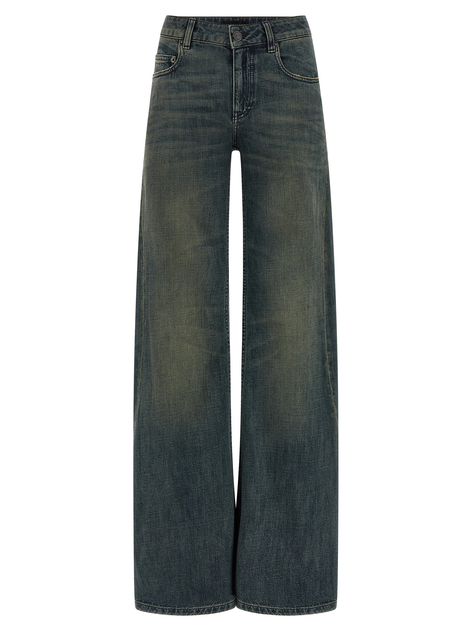 Balenciaga Blue Cotton Flared Jeans