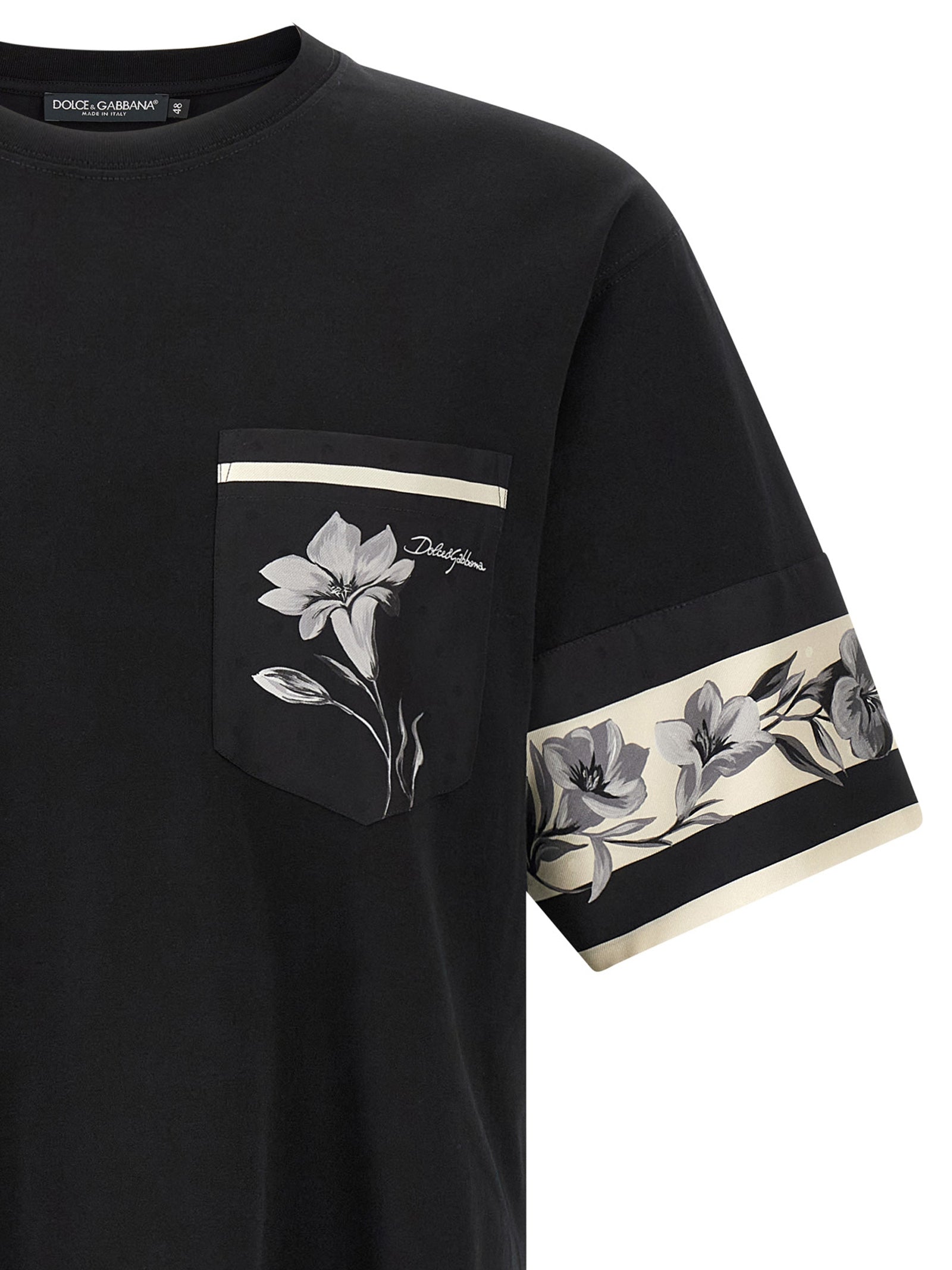 Dolce & Gabbana Black Cotton Long Sleeve T-Shirt