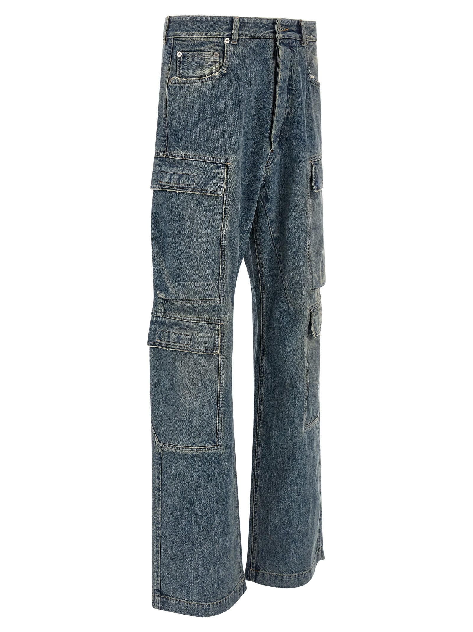 DRKSHDW Blue Cotton Cargo Pants