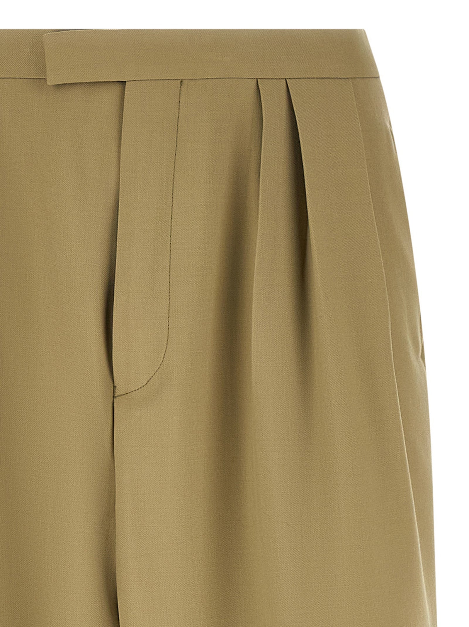 Dries Van Noten Bicolor Wool Casual Pants