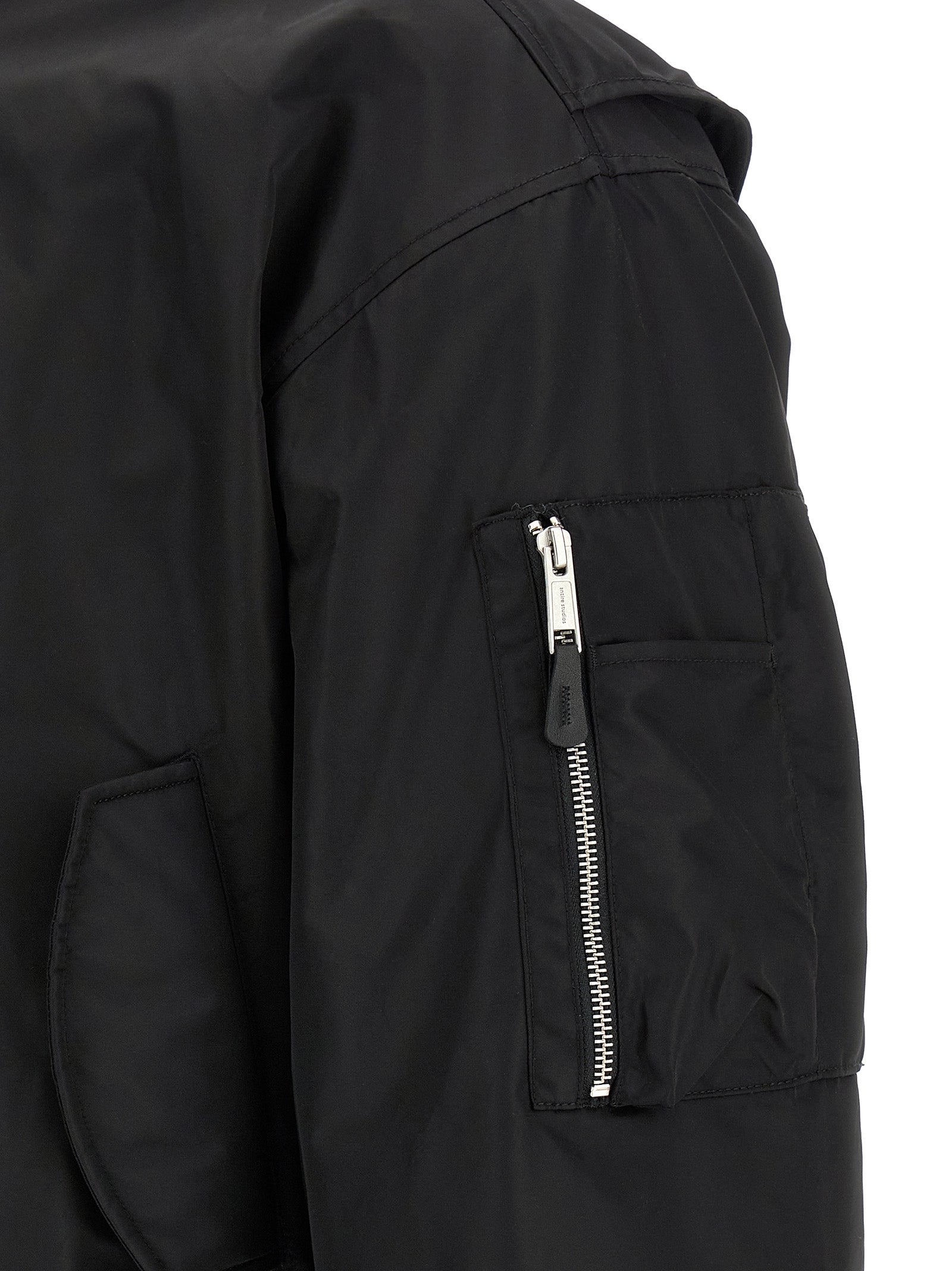 Entire Studios Black Nylon Bomber