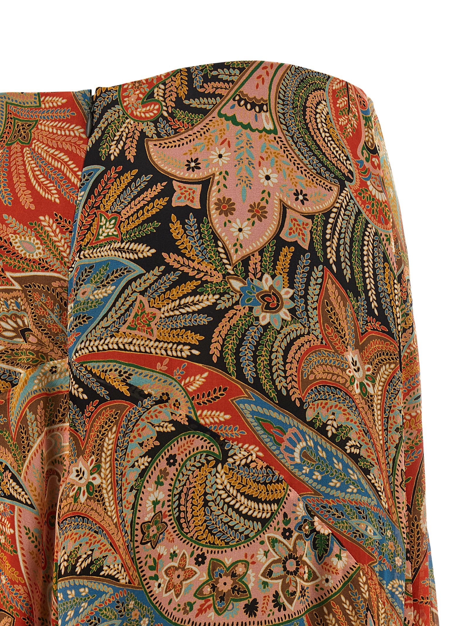 Etro Orange Silk Mini Skirt