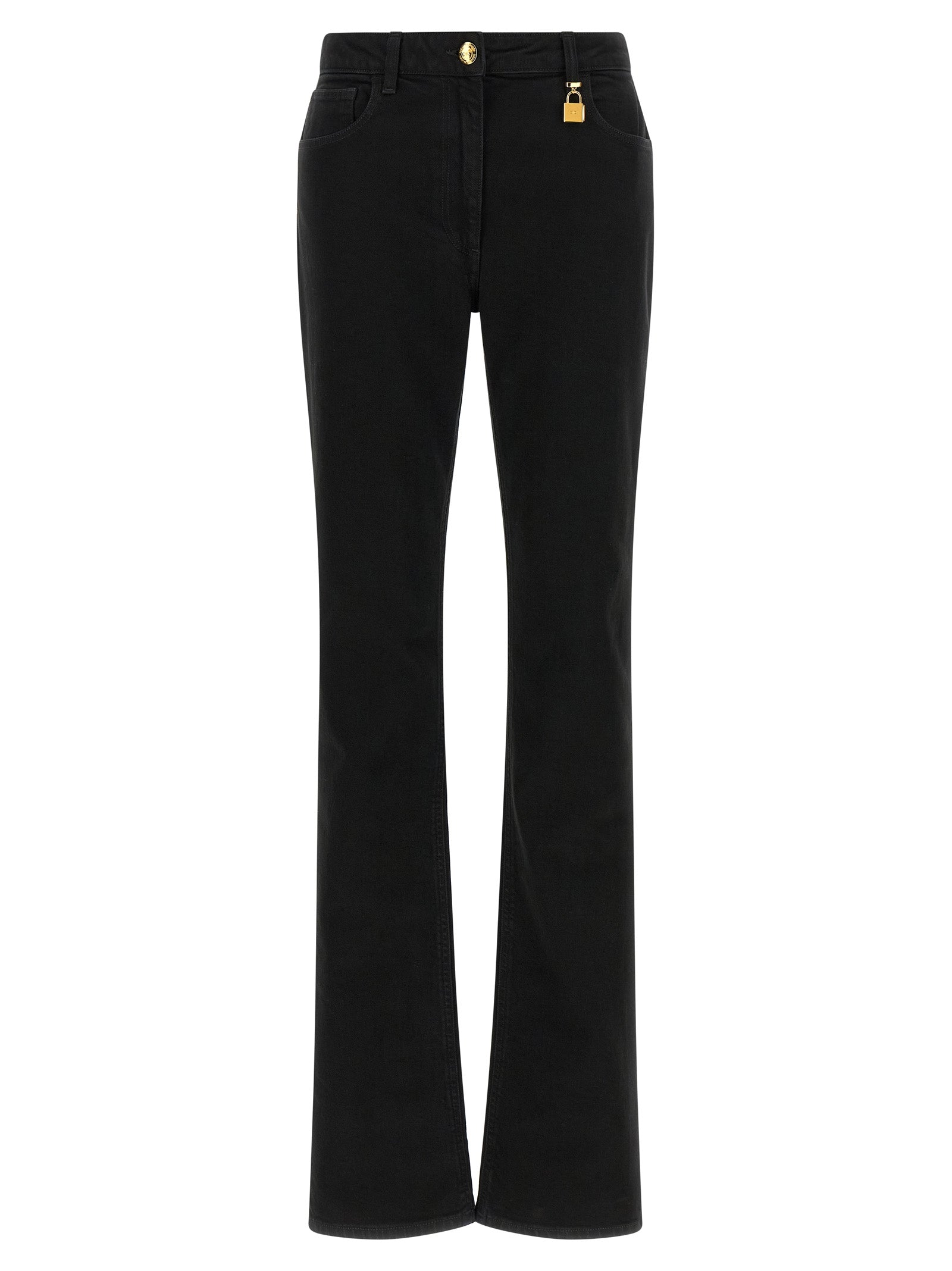 Elisabetta Franchi Black Cotton Flared Jeans