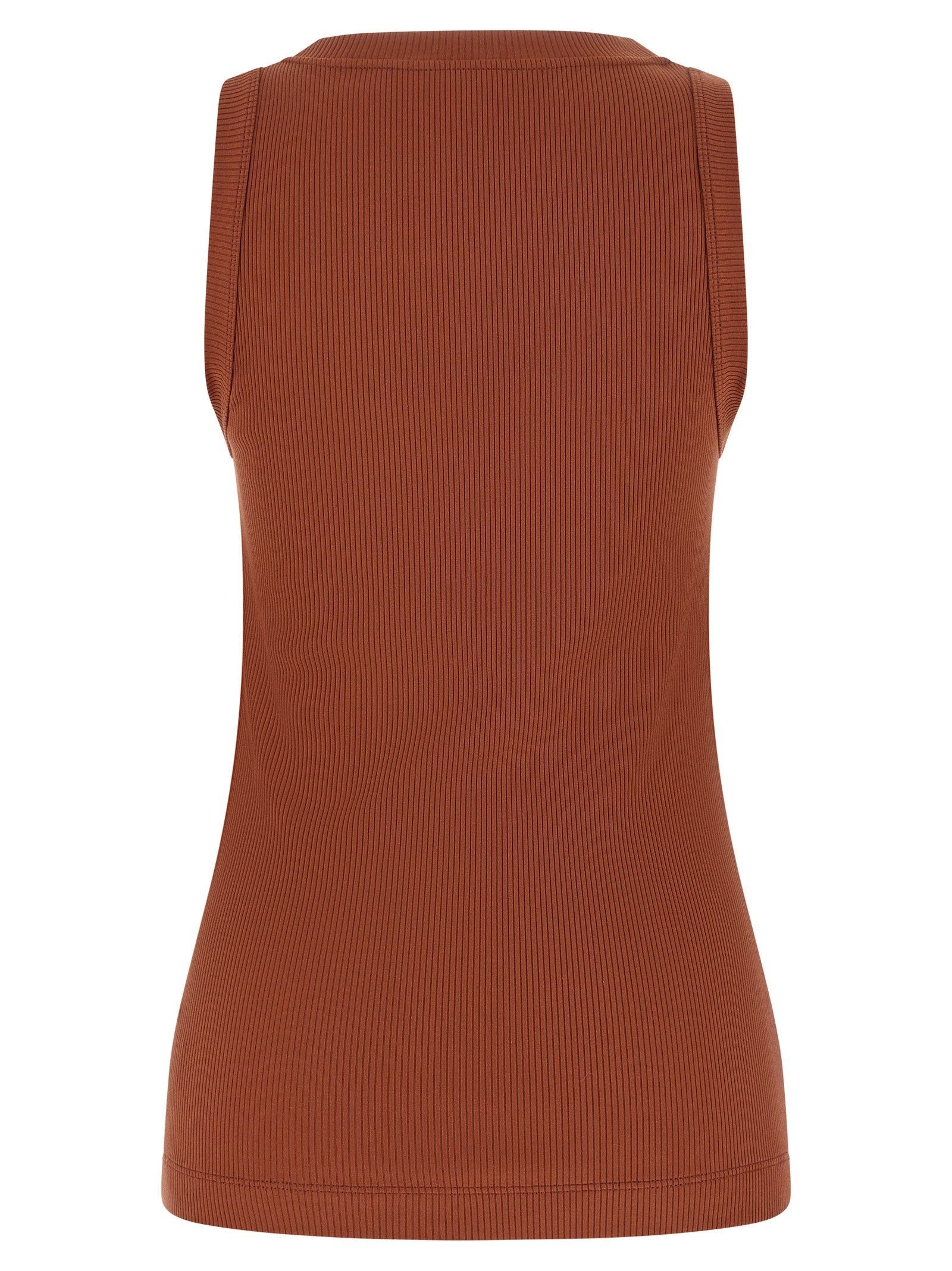 Brunello Cucinelli Brown Cotton Sleeveles T-Shirt