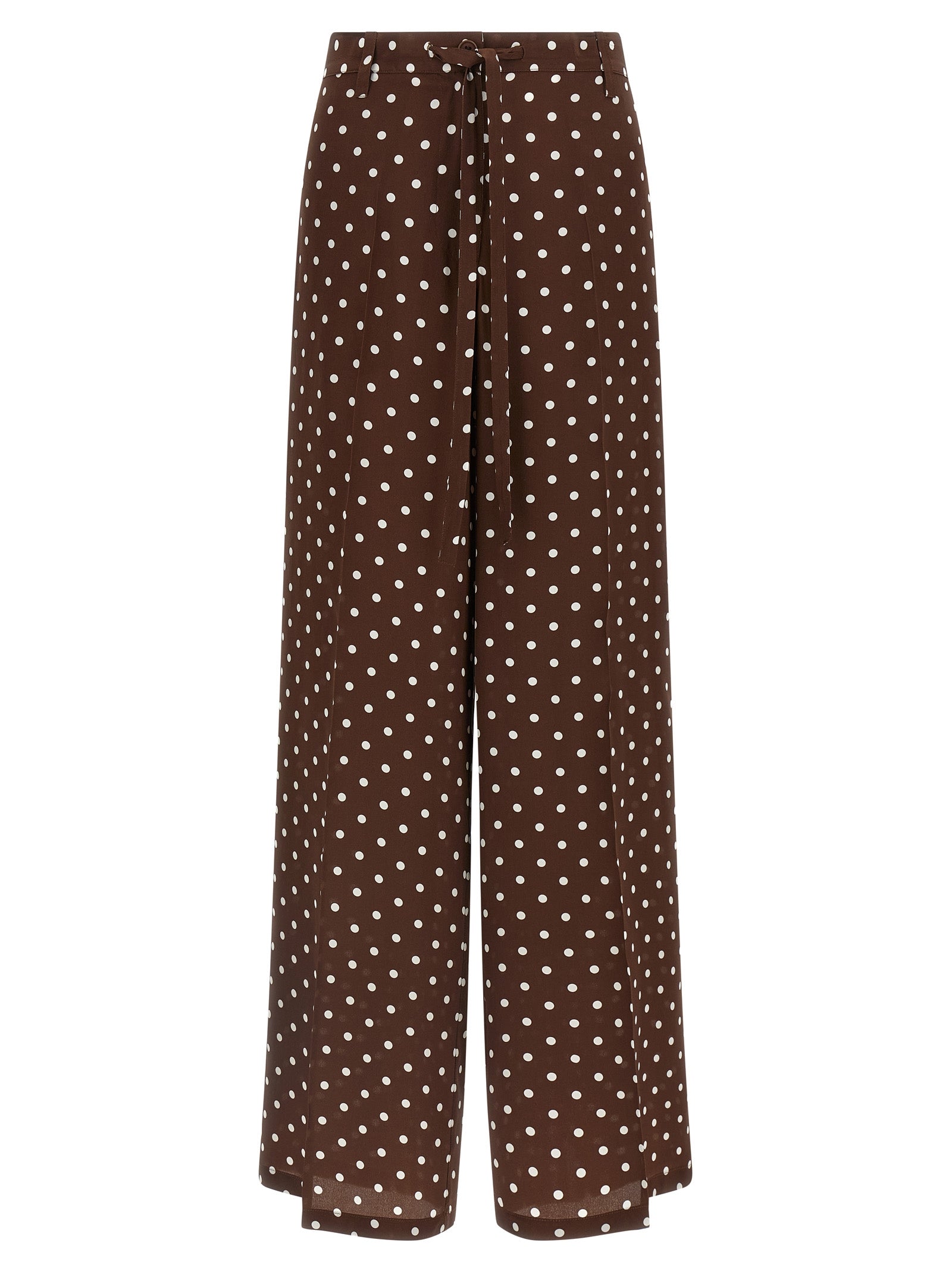 P.A.R.O.S.H. Brown Silk Casual Pants