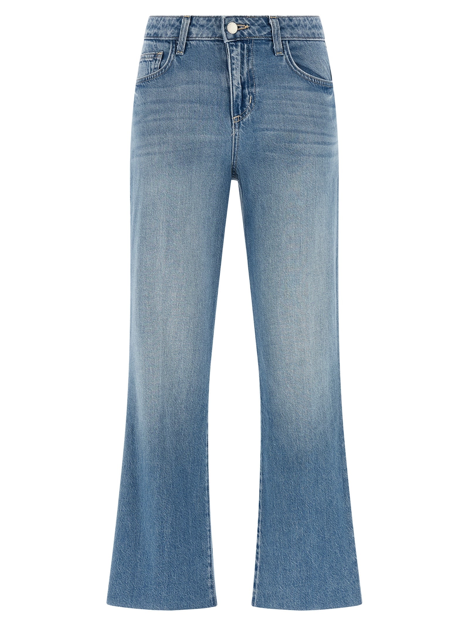 L'Agence Blue Cotton Flared Jeans