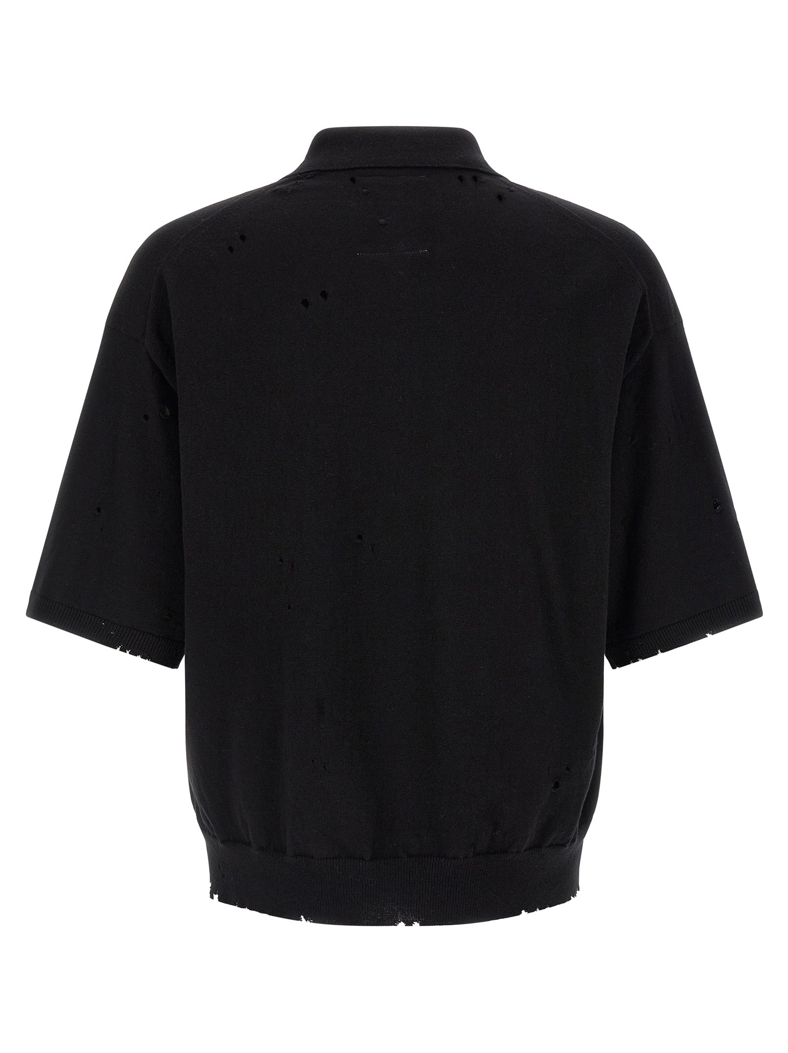 Maison Mihara Yasuhiro Black Cotton Polo Shirt
