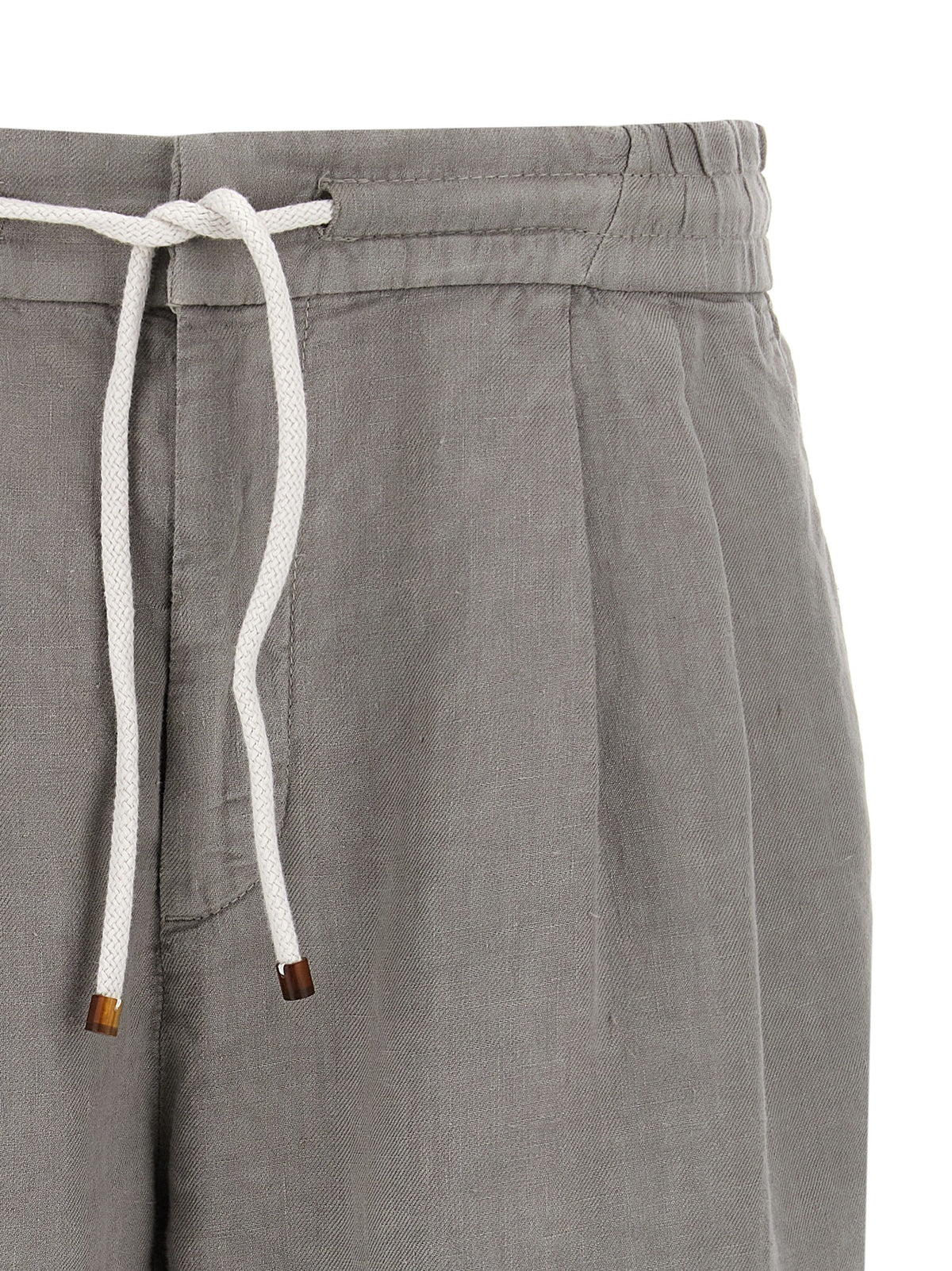 Brunello Cucinelli Gray Linen Bermuda Shorts