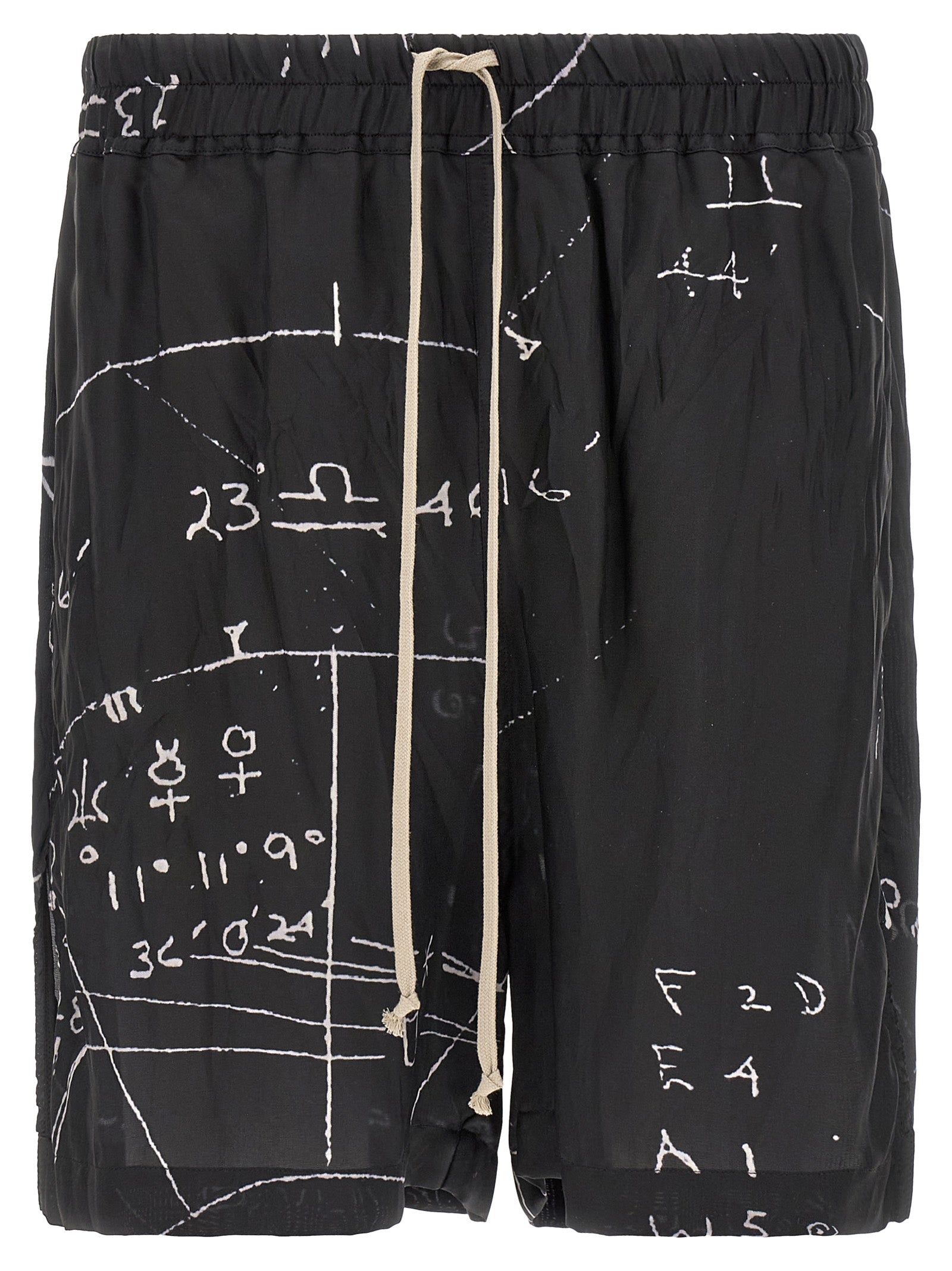 Rick Owens Bicolor Viscose Bermuda Shorts