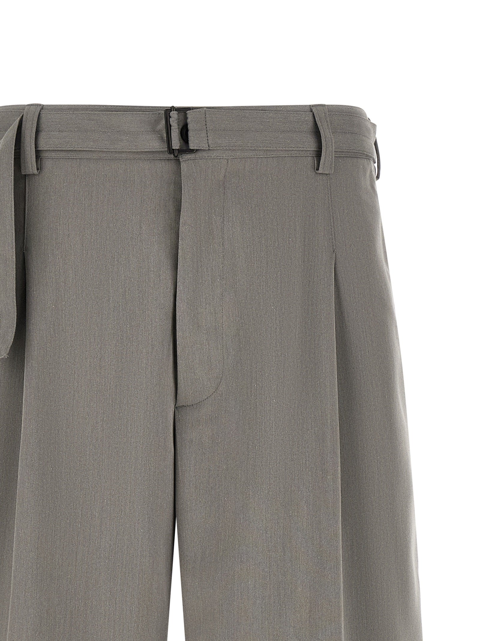 CELLAR DOOR Gray Polyester Bermuda Shorts