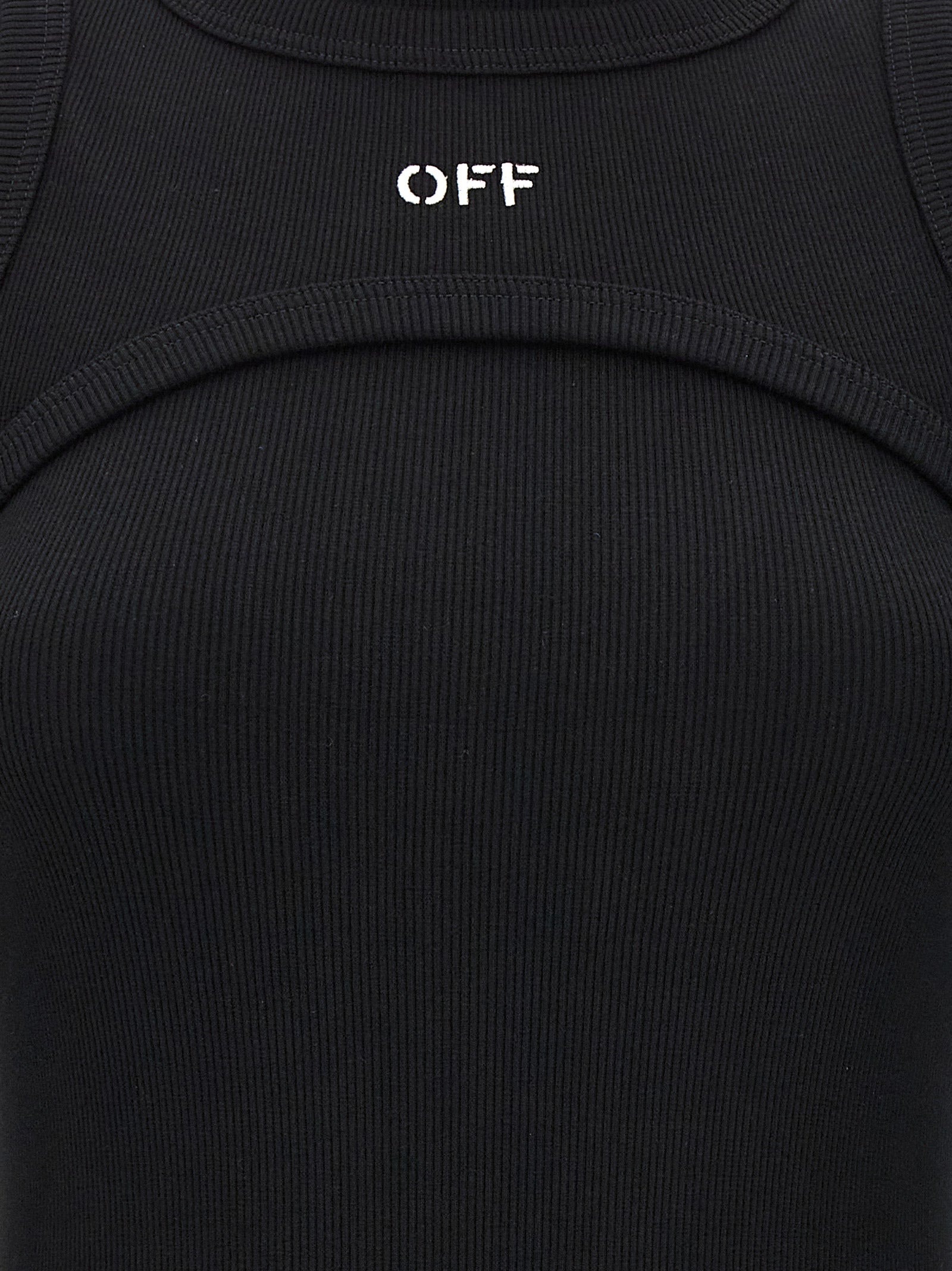 Off-White Black Cotton Midi Dress