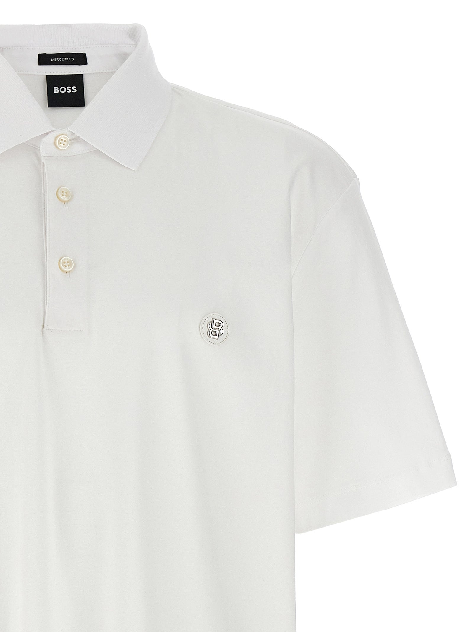 Hugo Boss White Cotton Polo Shirt