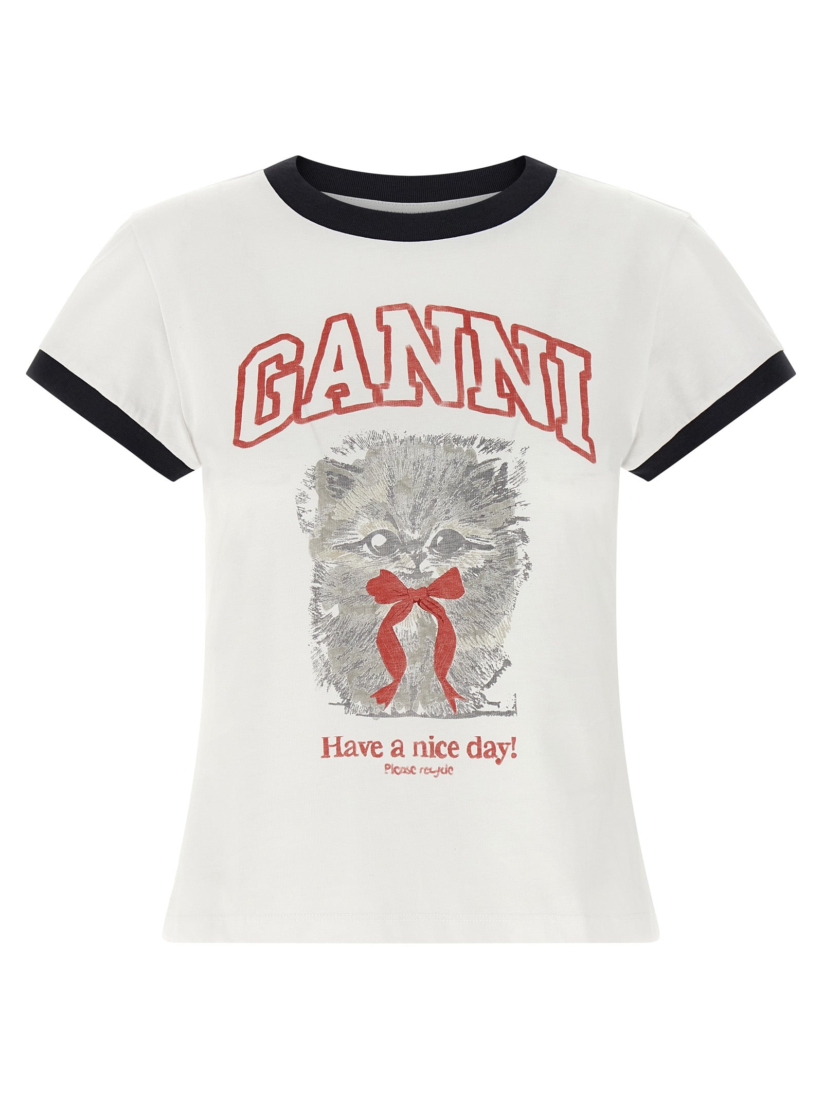 Ganni White Organic Cotton T-Shirt