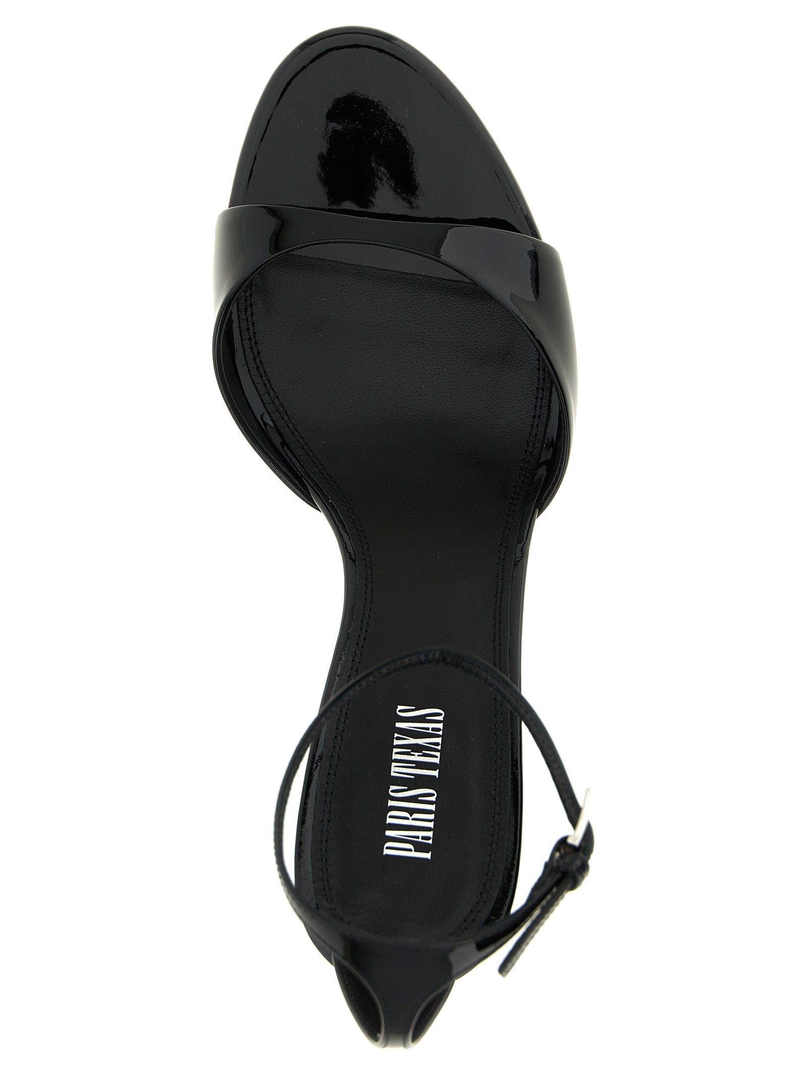 Paris Texas Black Calfskin Stiletto Heel Sandals