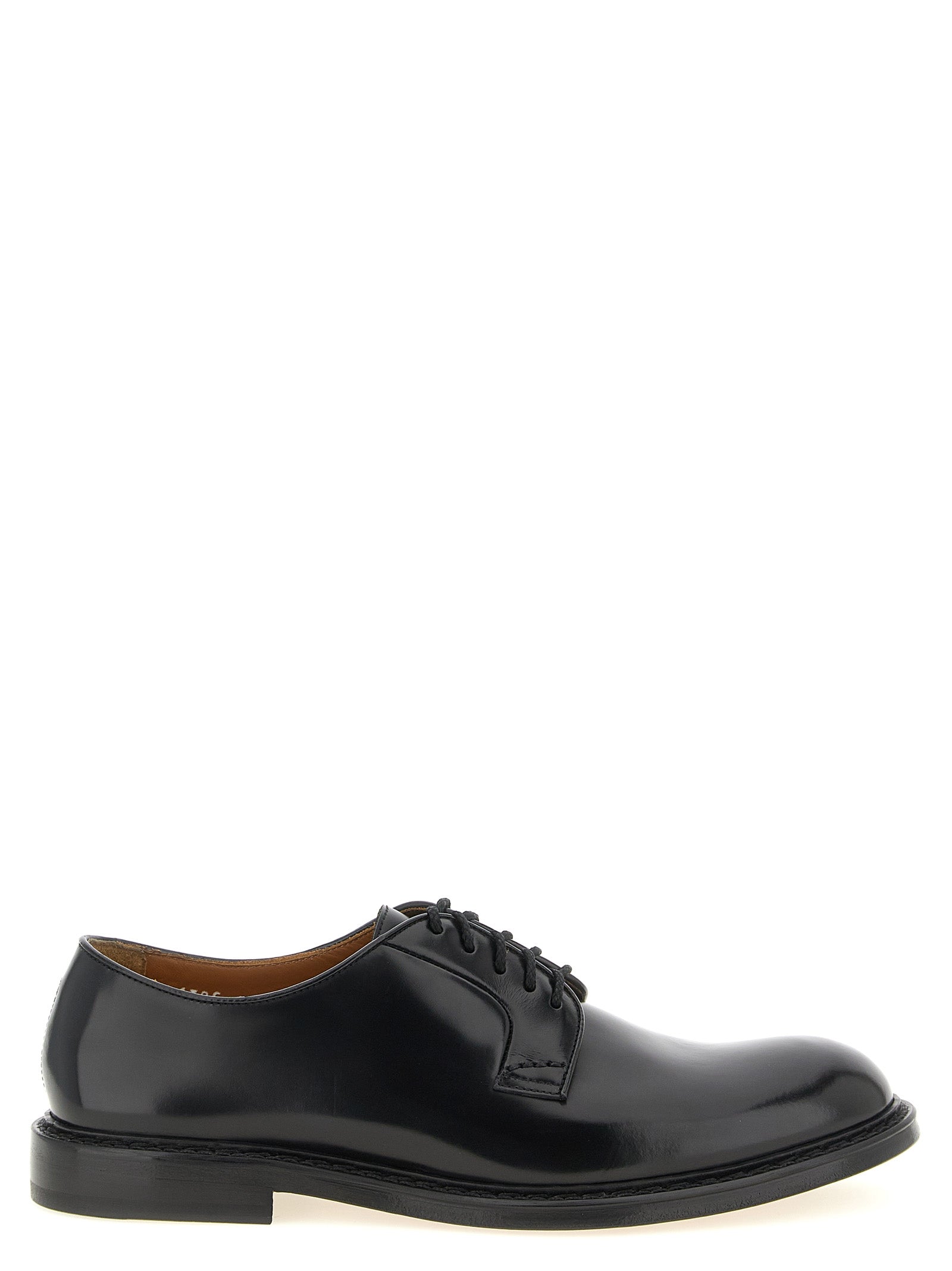 Doucal's Black Calfskin Oxfords And Derbies