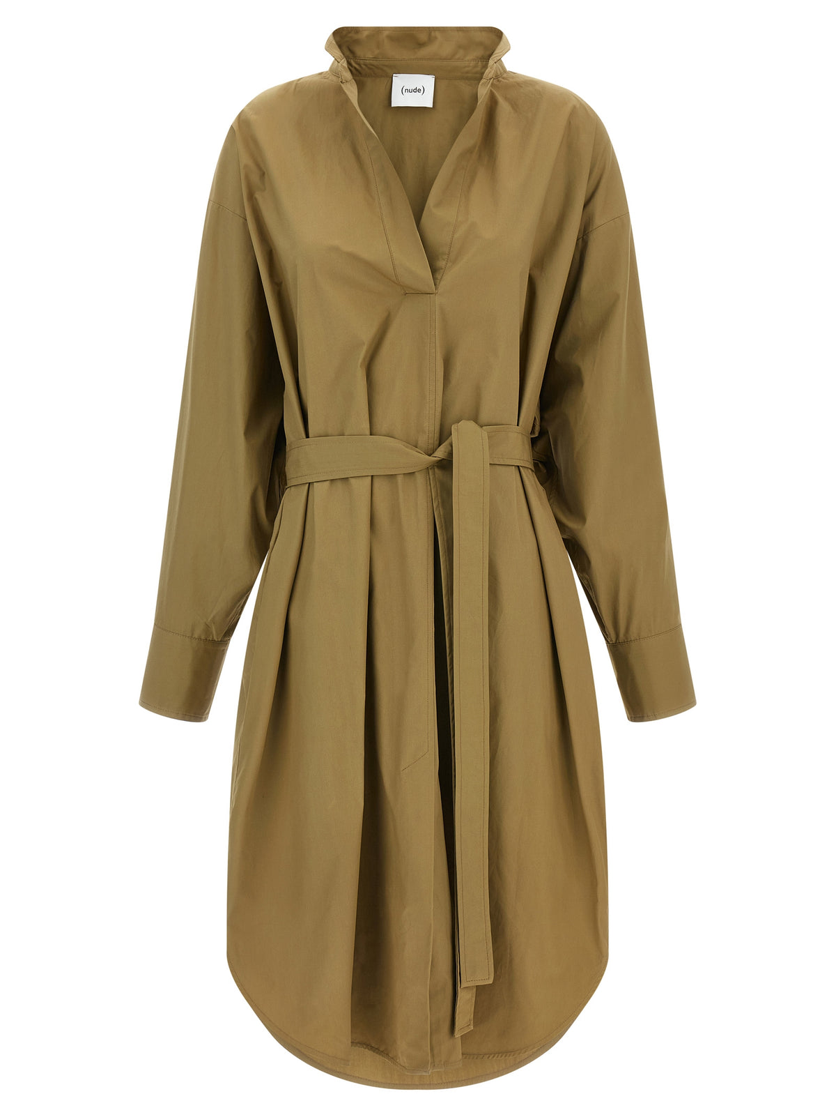 NUDE Brown Cotton Midi Dress