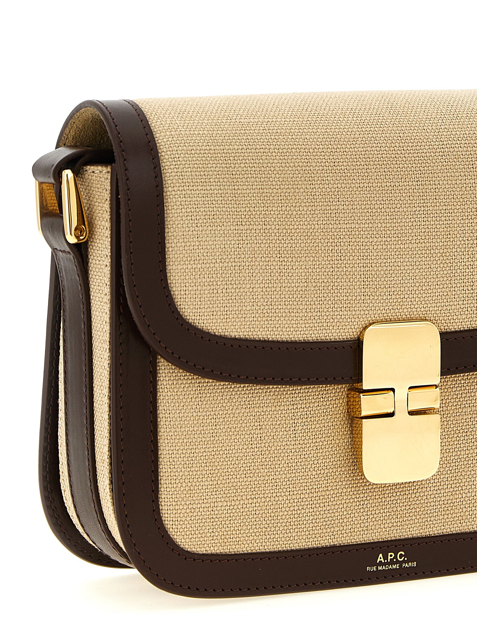 A.P.C. Beige Cotton Crossbody Bag