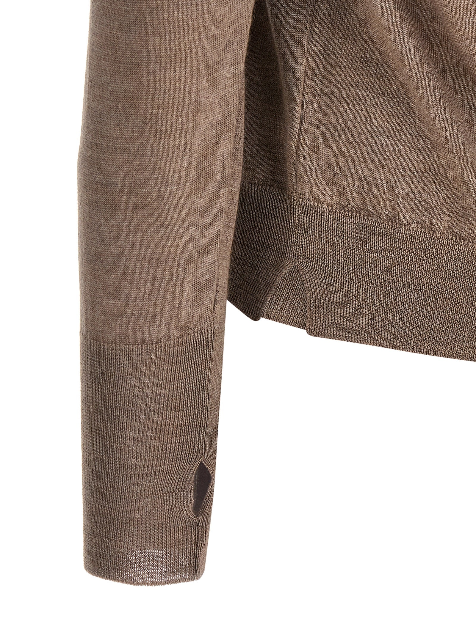 MA'RY'YA Gray Virgin Wool Cardigan