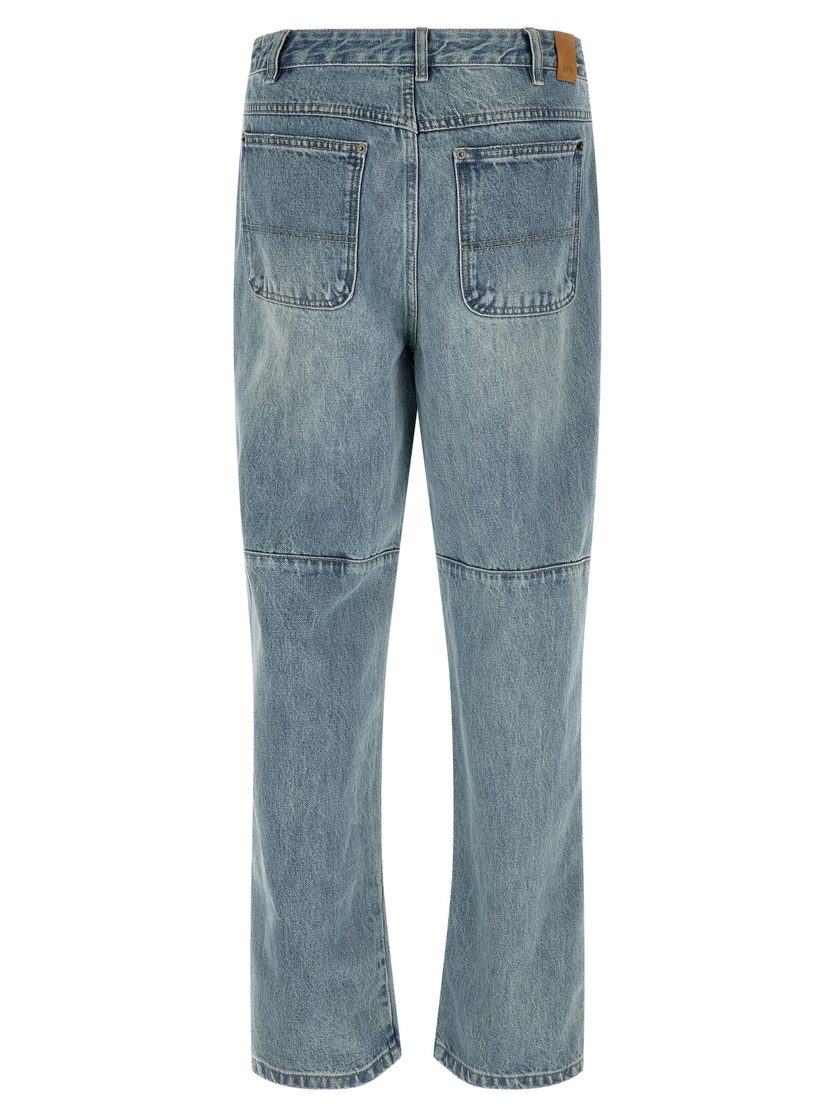 FOUND Blue Cotton Straight-Leg Jeans