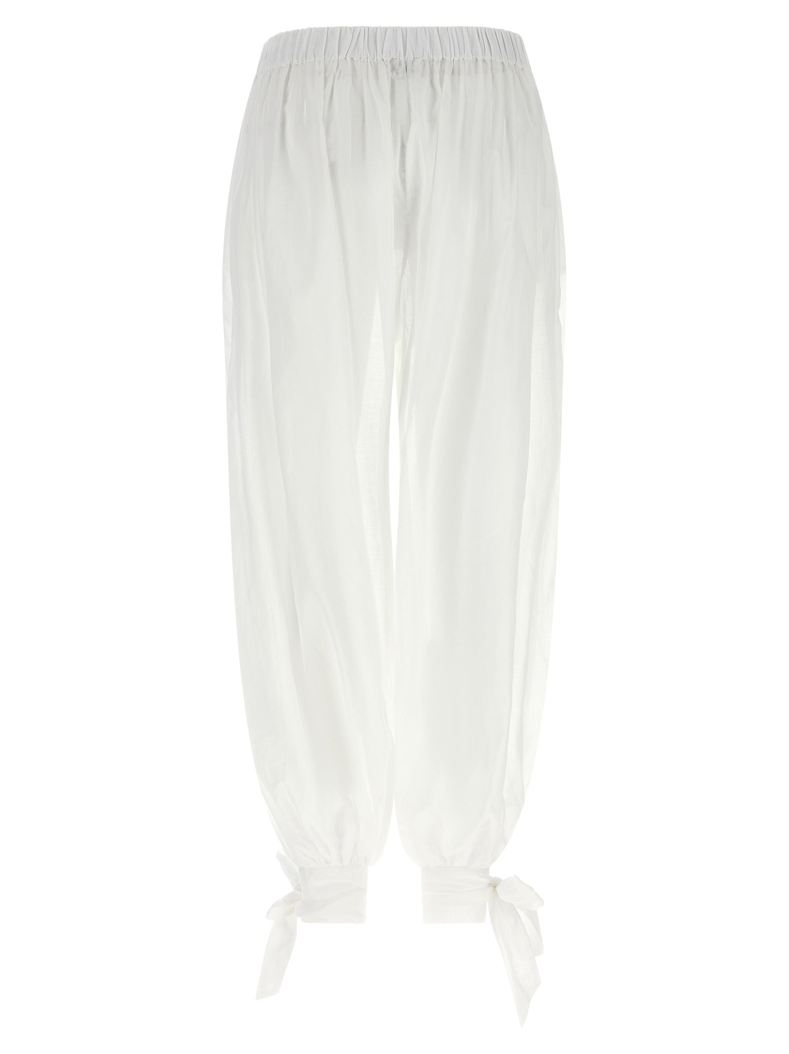 The Andamane White Cotton Casual Pants