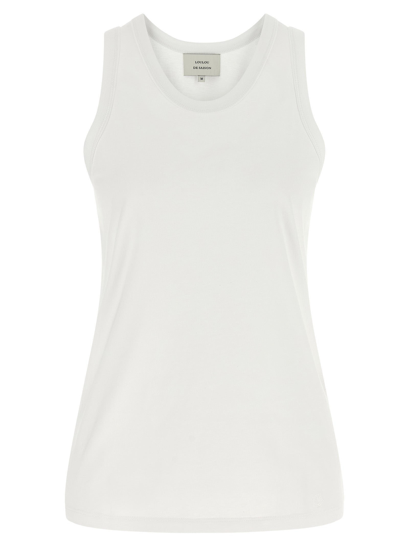 Loulou De Saison White Cotton Sleeveles T-Shirt