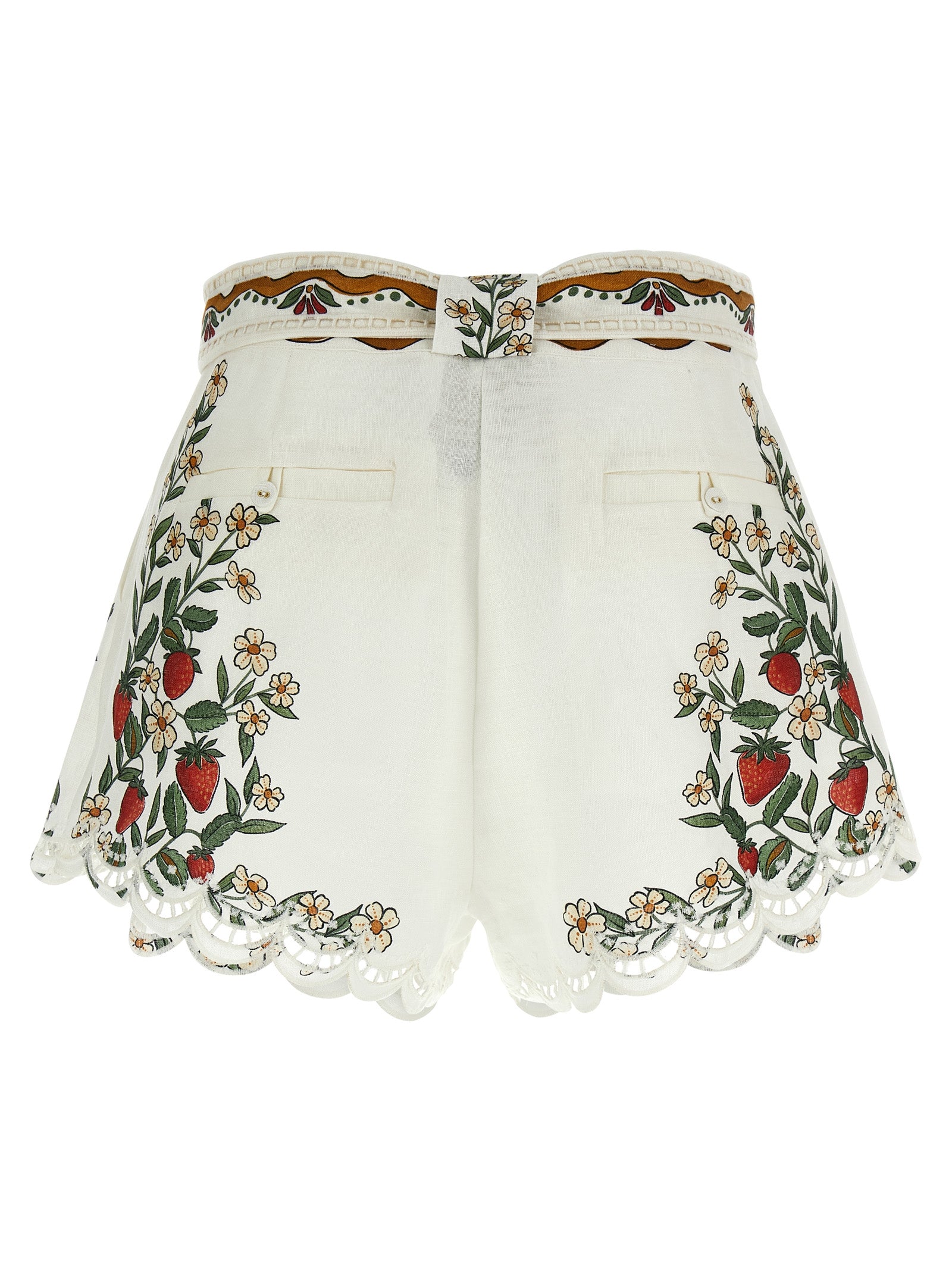 FARM RIO White Viscose Bermuda Shorts
