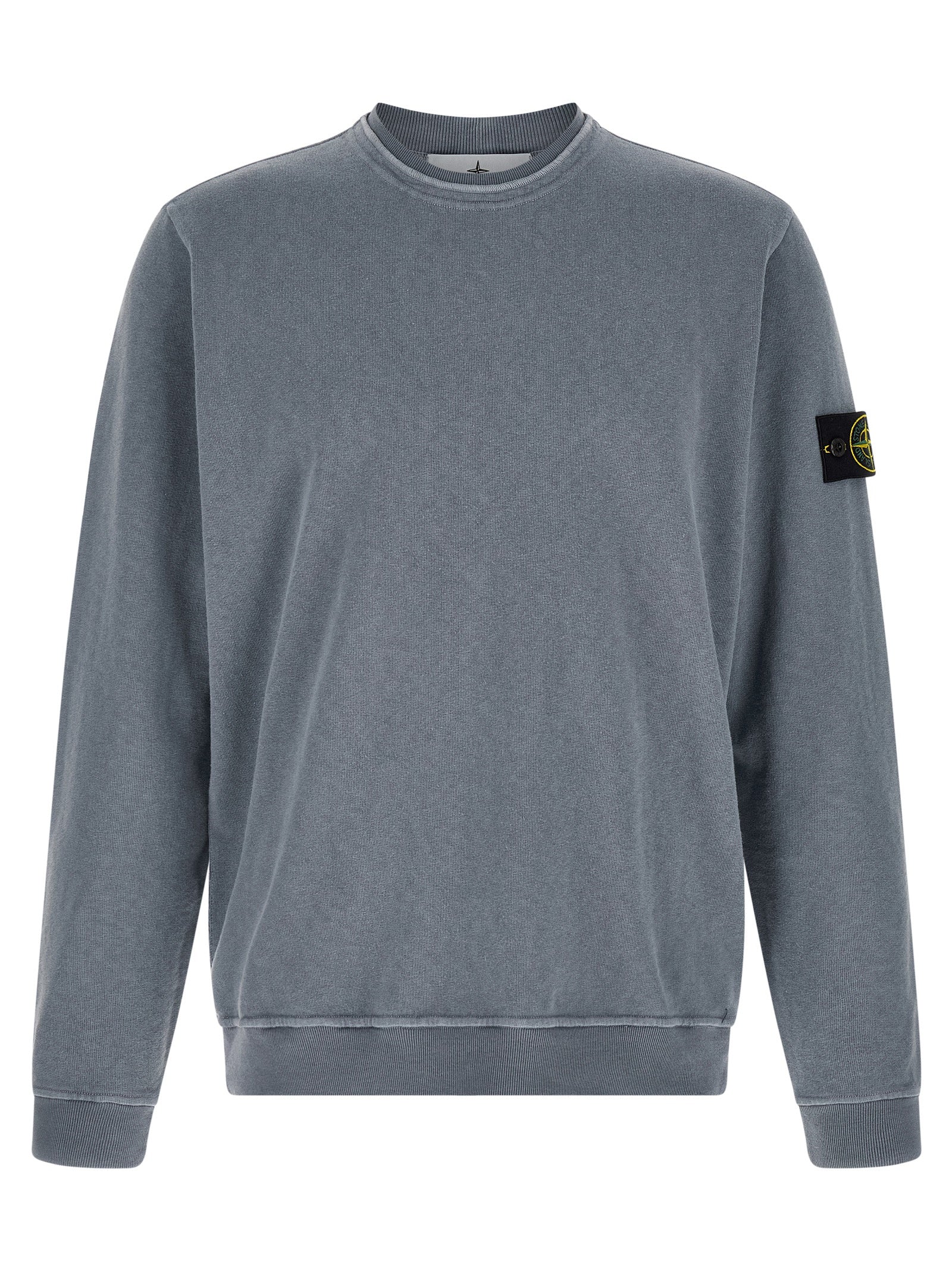 Stone Island Blue Cotton Sweatshirt