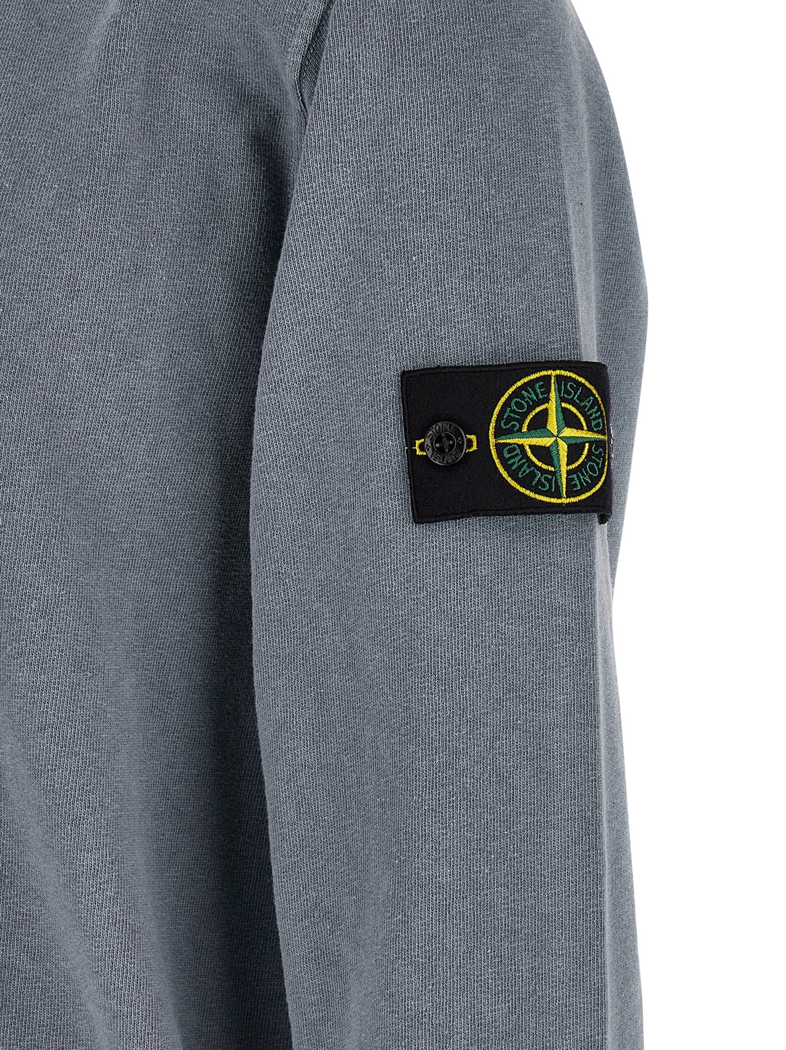 Stone Island Blue Cotton Sweatshirt