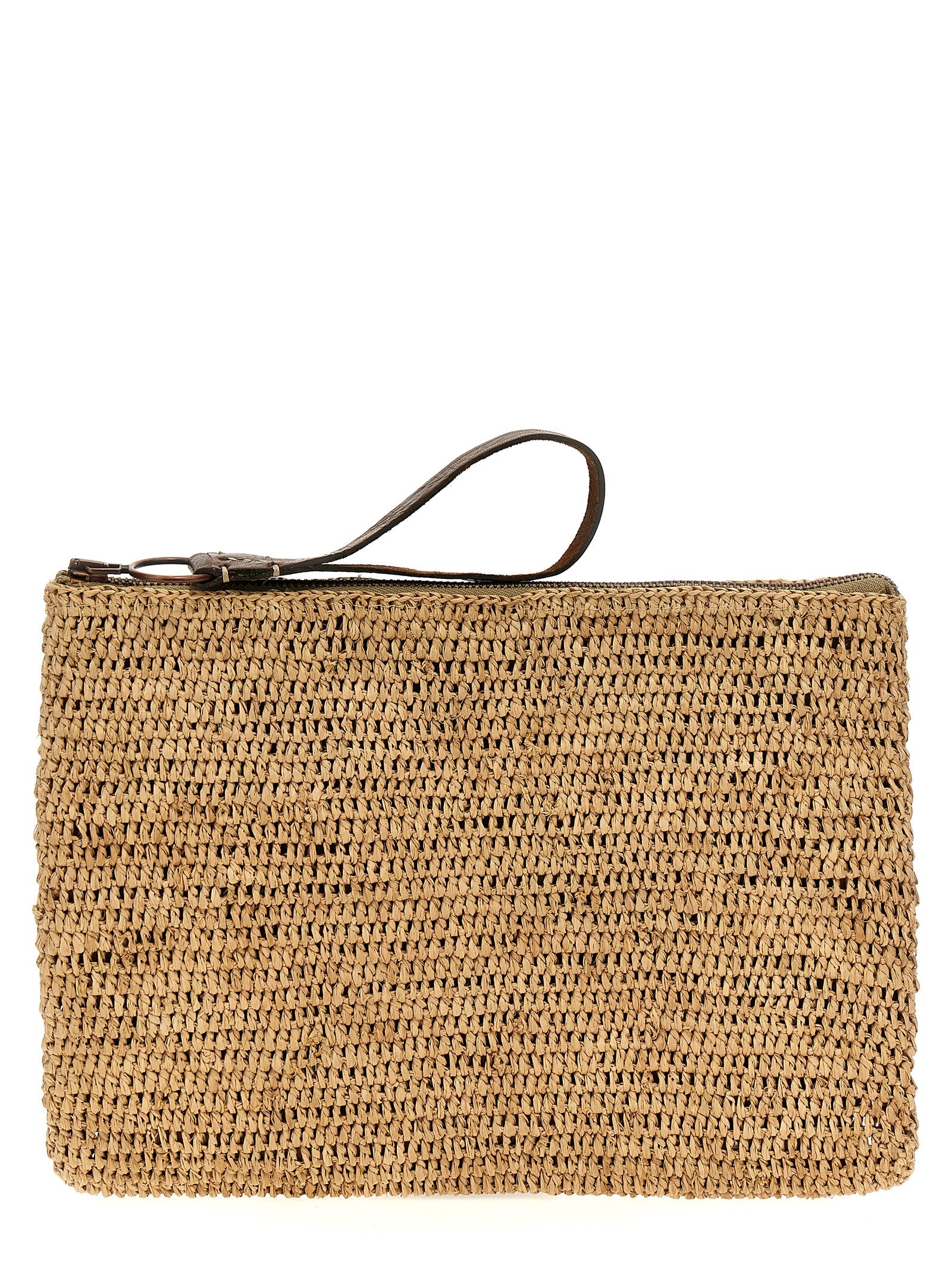 Ibeliv Beige Raffia Clutch Bag
