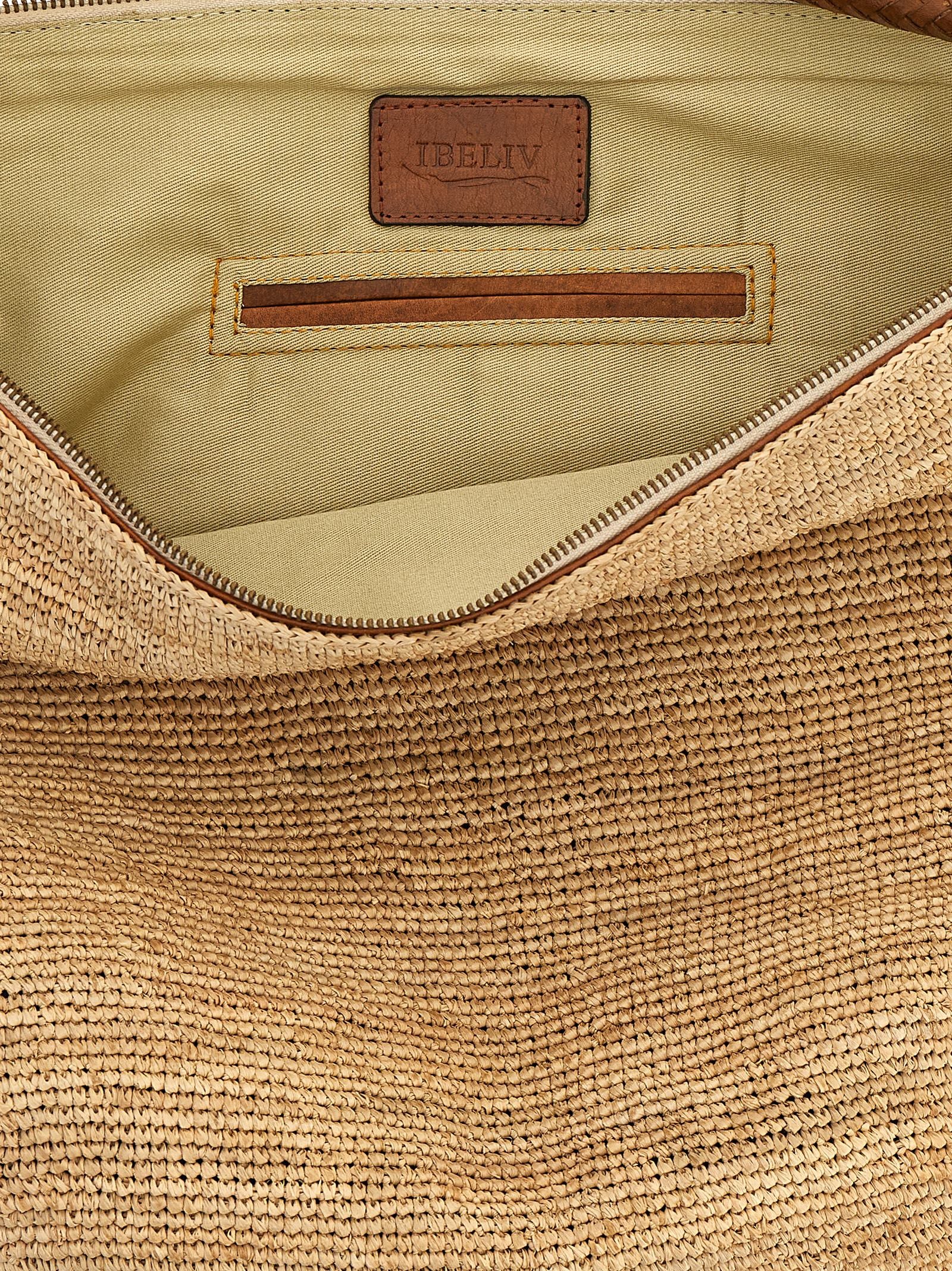 Ibeliv Beige Raffia Shoulder Bag