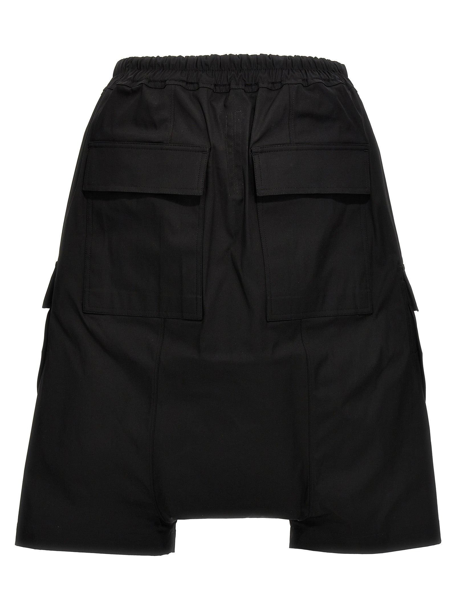 Rick Owens Black Cotton Bermuda Shorts